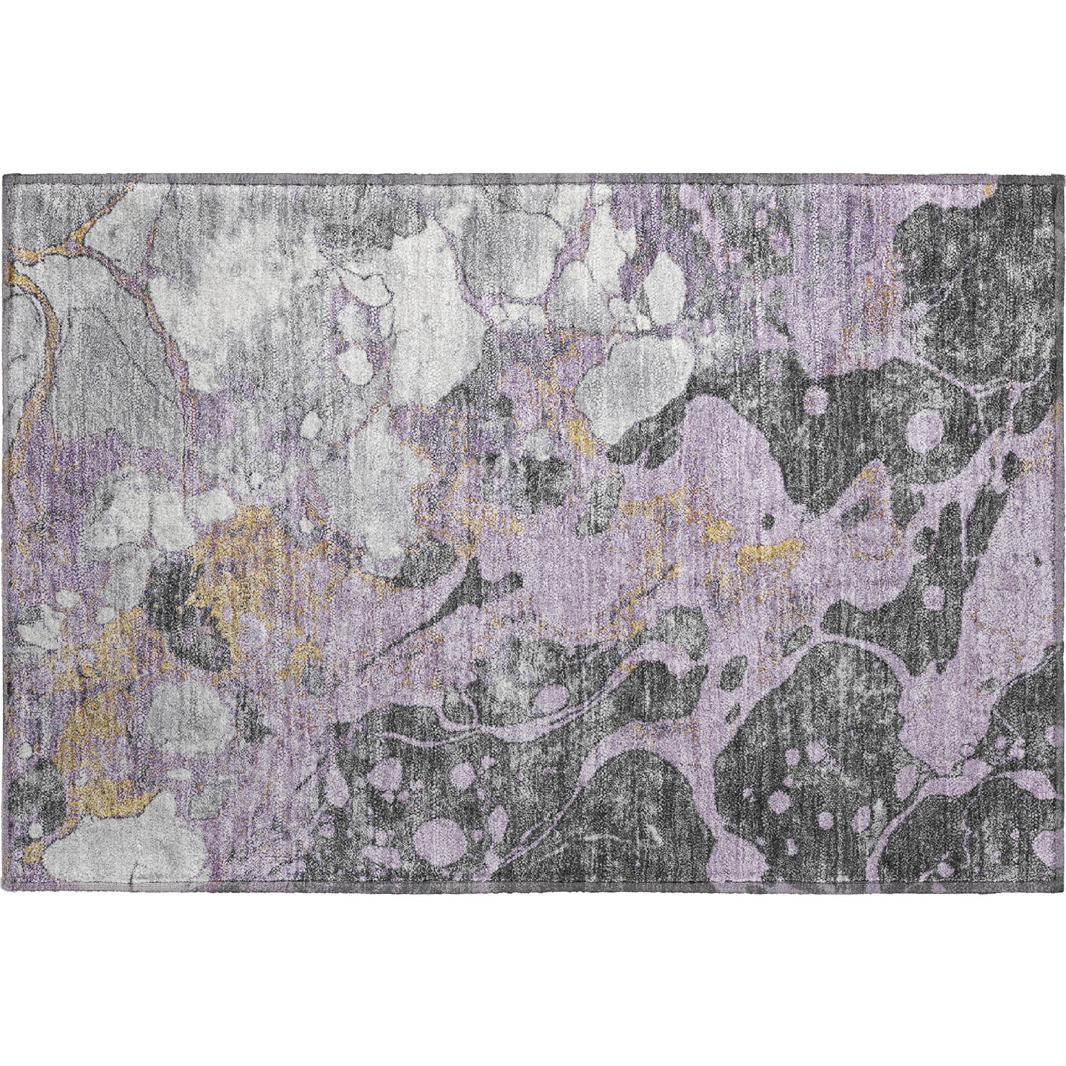 Cusco Machine Washable Transitional Lavender Purple Rug 1'8" x 2'6" #shape_Rectangle