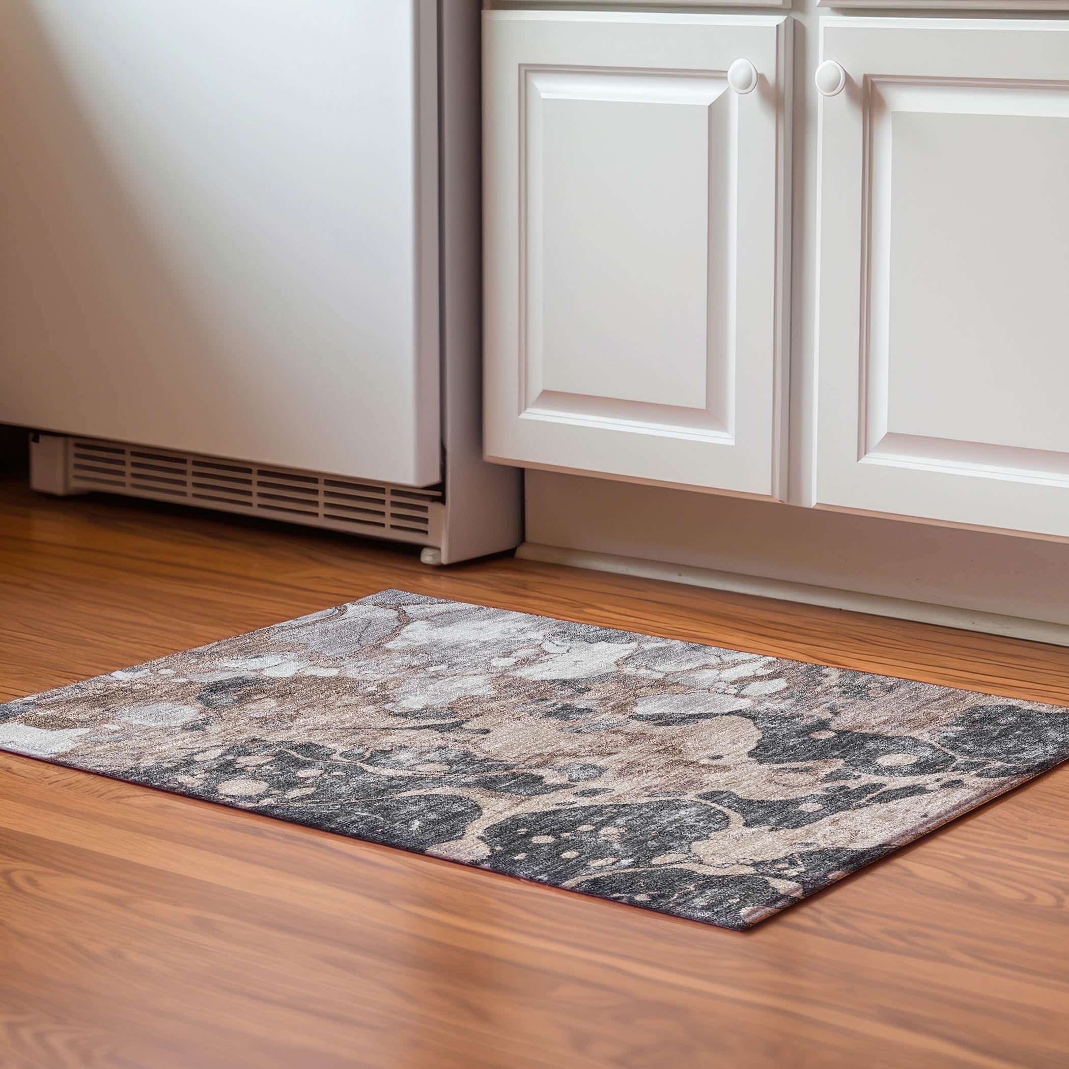 Cusco Machine Washable Transitional Mocha Brown Rug 1'8" x 2'6" #shape_Rectangle