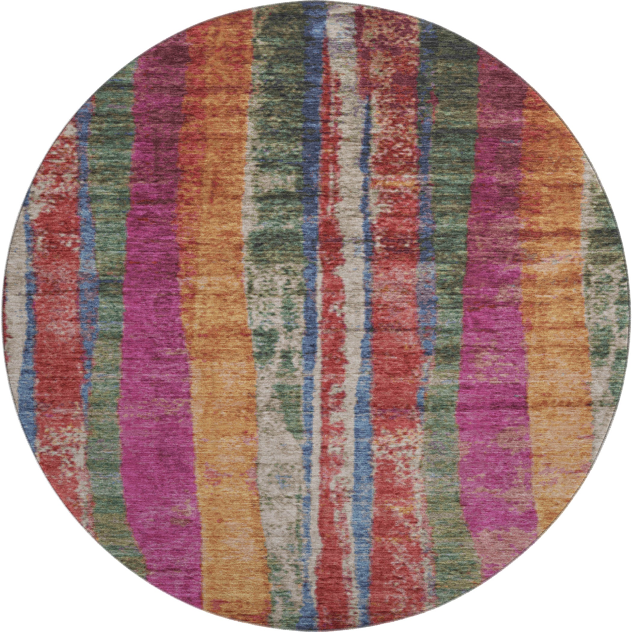 Oslo Machine Washable Transitional Putty Ivory Rug 8' x 8' #shape_Round