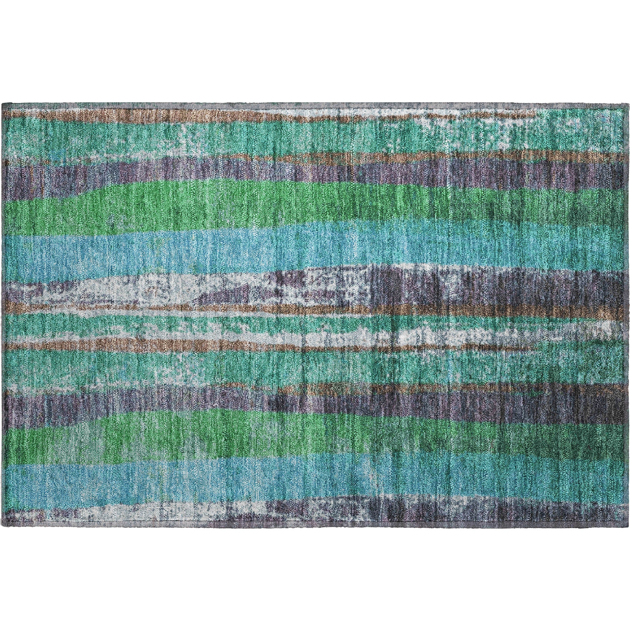Oslo Machine Washable Transitional Teal Rug 1'8" x 2'6" #shape_Rectangle