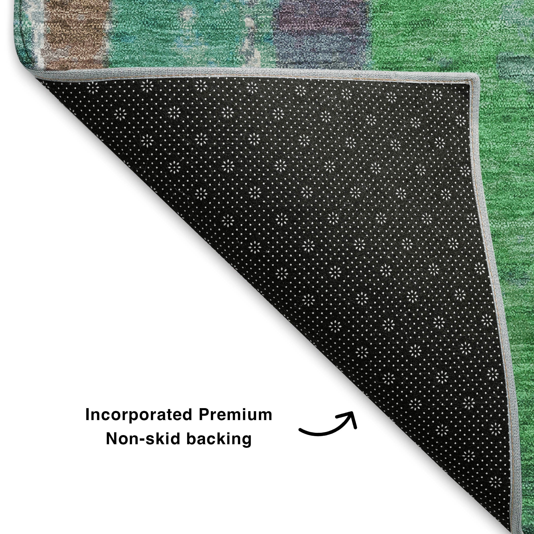 Oslo Machine Washable Transitional Teal Rug 1'8" x 2'6" #shape_Rectangle