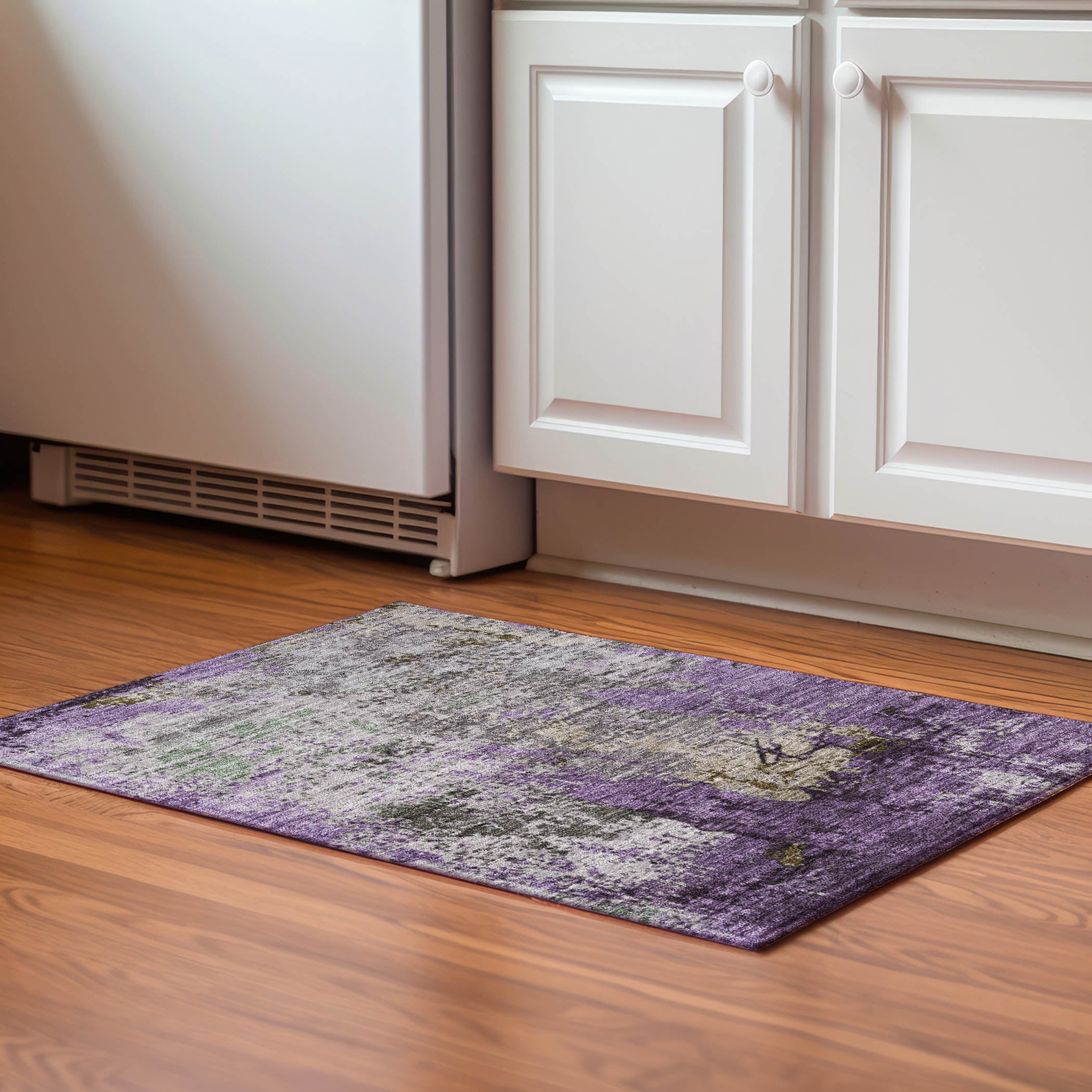Chiang Mai Machine Washable Transitional Lavender Purple Rug 1'8" x 2'6" #shape_Rectangle