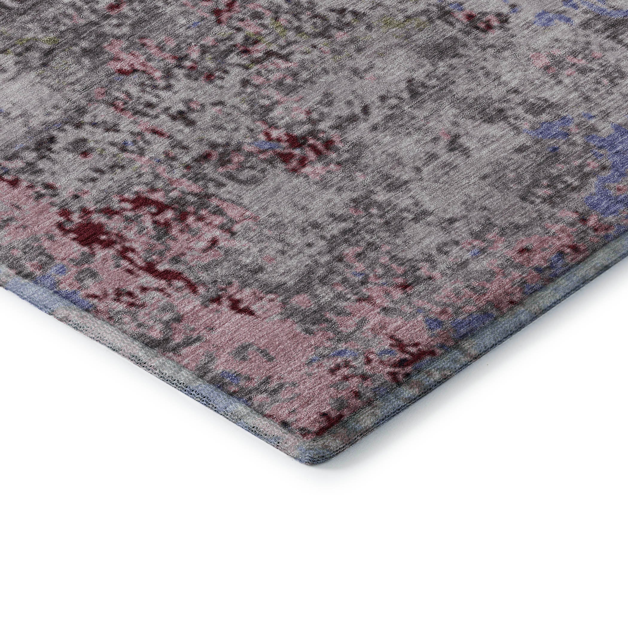 Chiang Mai Machine Washable Transitional Plum Purple Rug 1'8" x 2'6" #shape_Rectangle