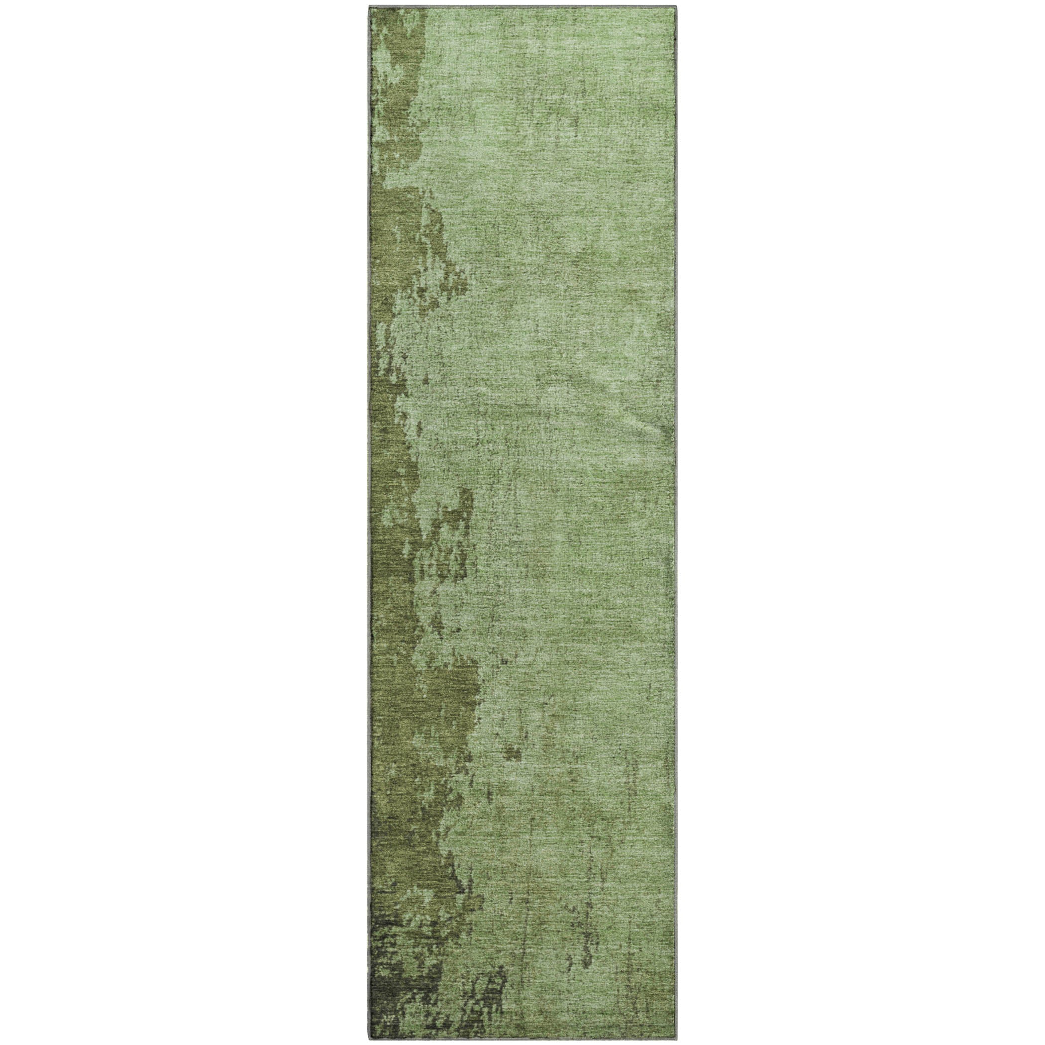 Kotor Machine Washable Transitional Aloe Green Rug 2'3" x 7'6" #shape_Runner