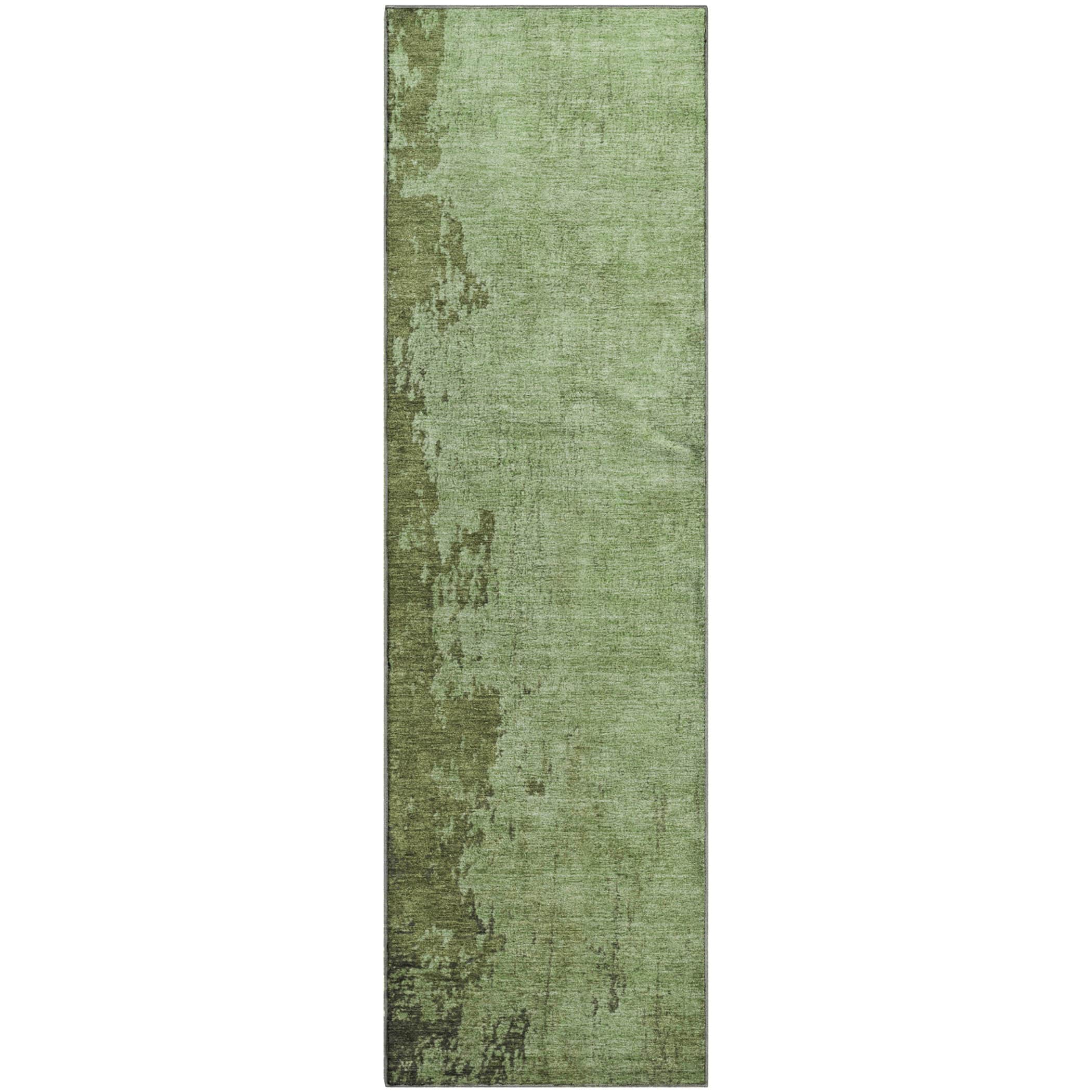 Kotor Machine Washable Transitional Aloe Green Rug 2'3" x 7'6" #shape_Runner