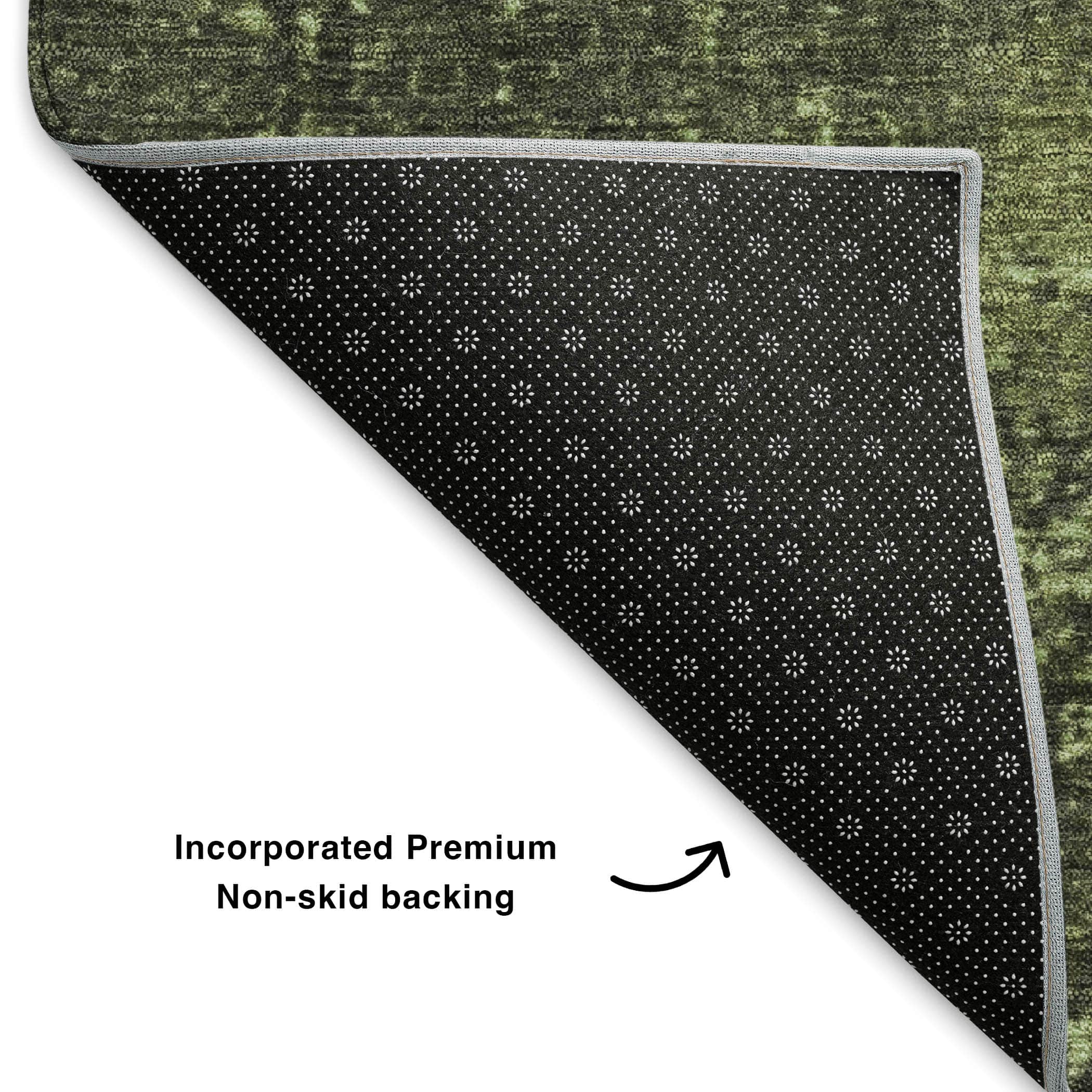 Kotor Machine Washable Transitional Aloe Green Rug 1'8" x 2'6" #shape_Rectangle