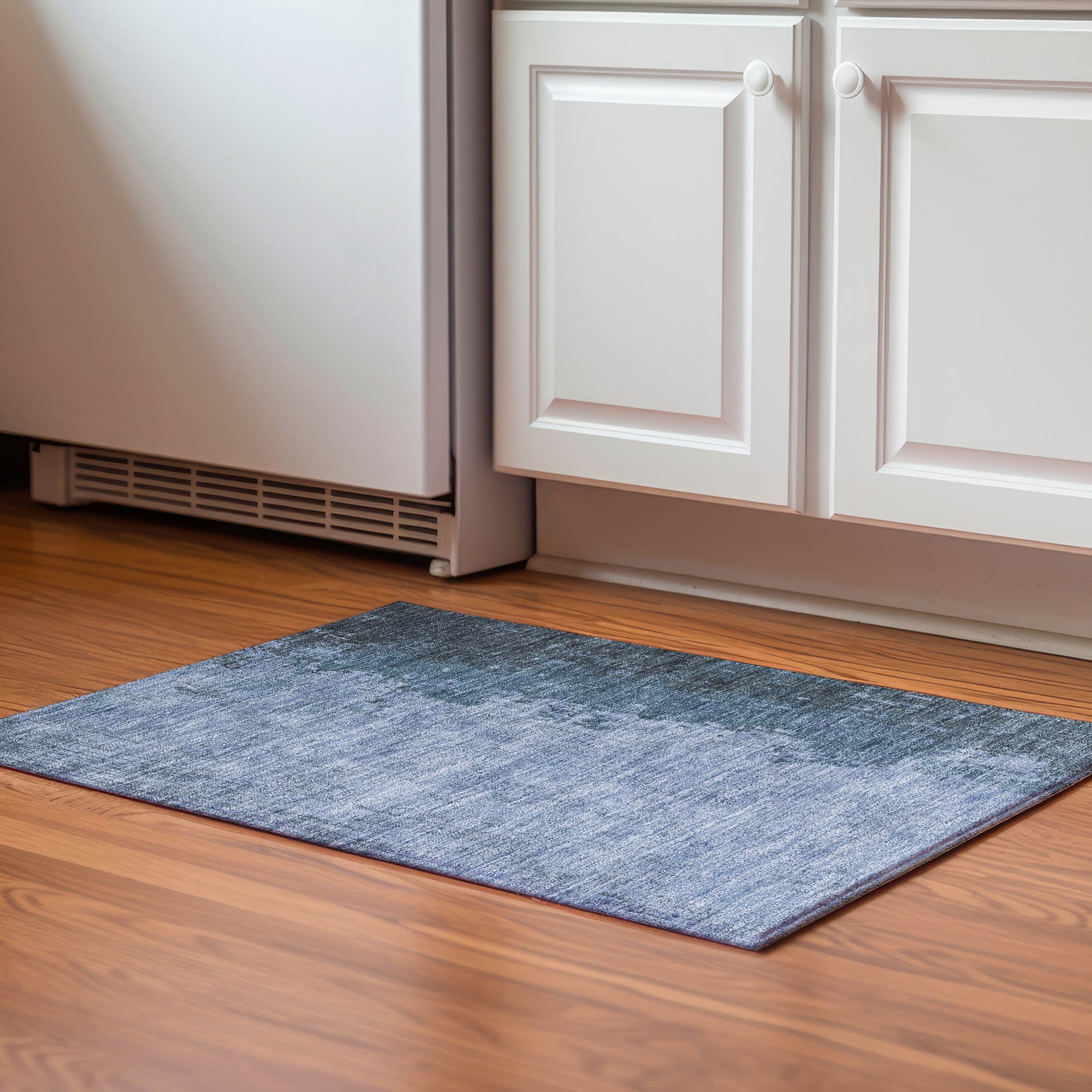 Kotor Machine Washable Transitional Blue Rug 1'8" x 2'6" #shape_Rectangle