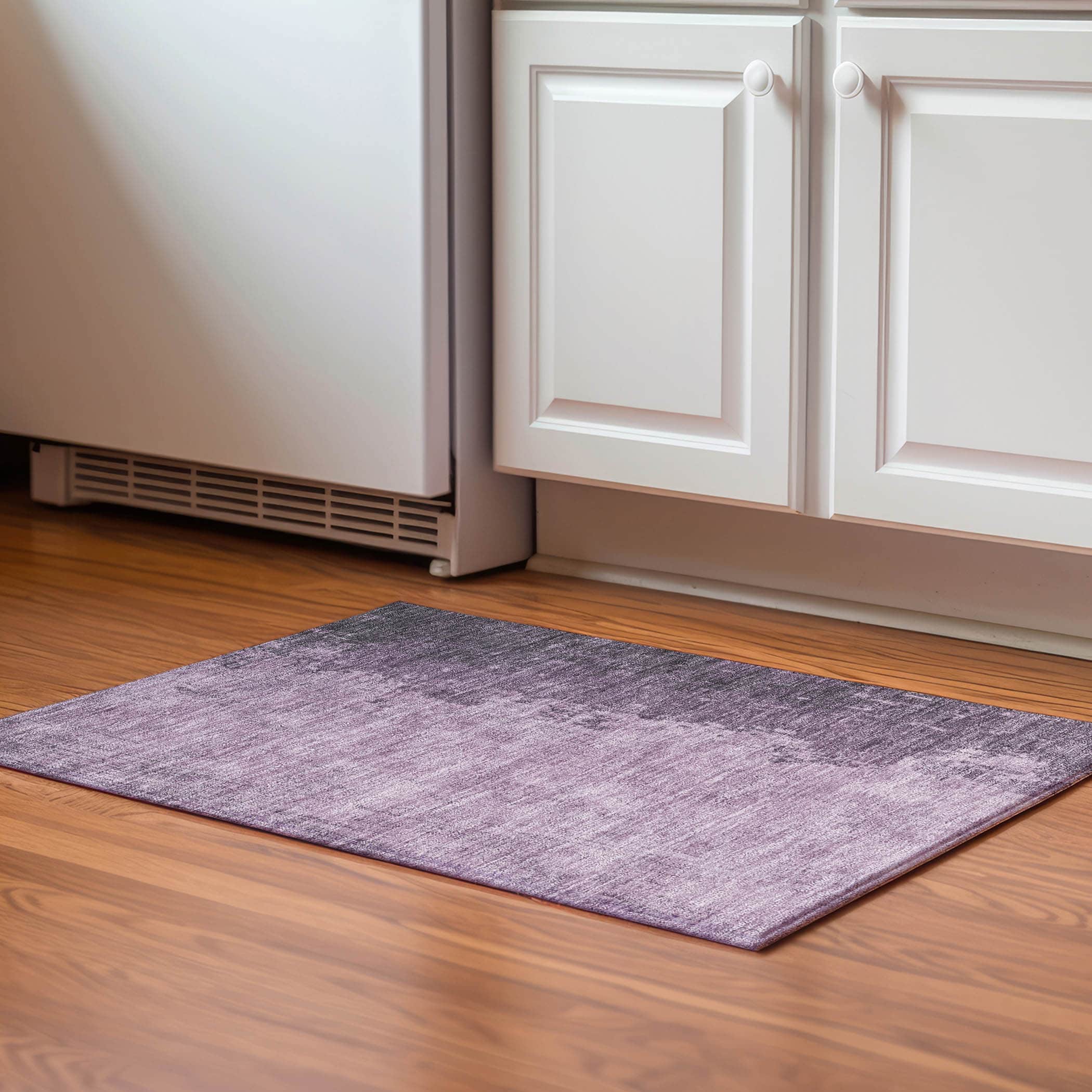 Kotor Machine Washable Transitional Lavender Purple Rug 1'8" x 2'6" #shape_Rectangle