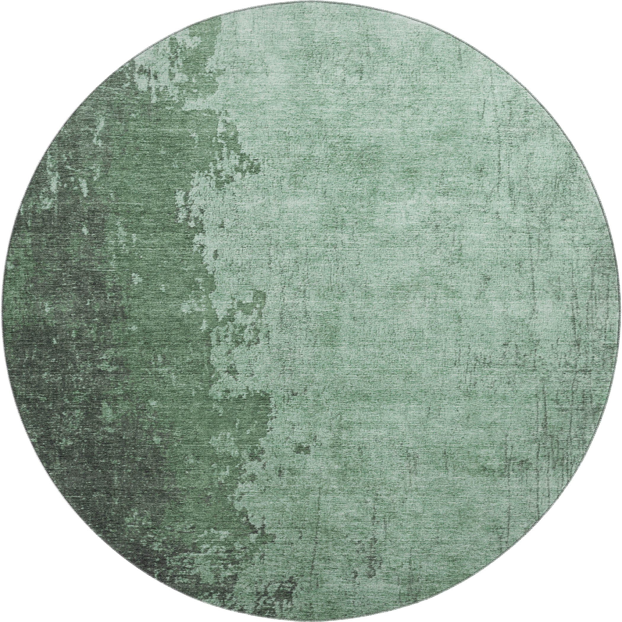 Kotor Machine Washable Transitional Seafoam Blue Rug 8' x 8' #shape_Round