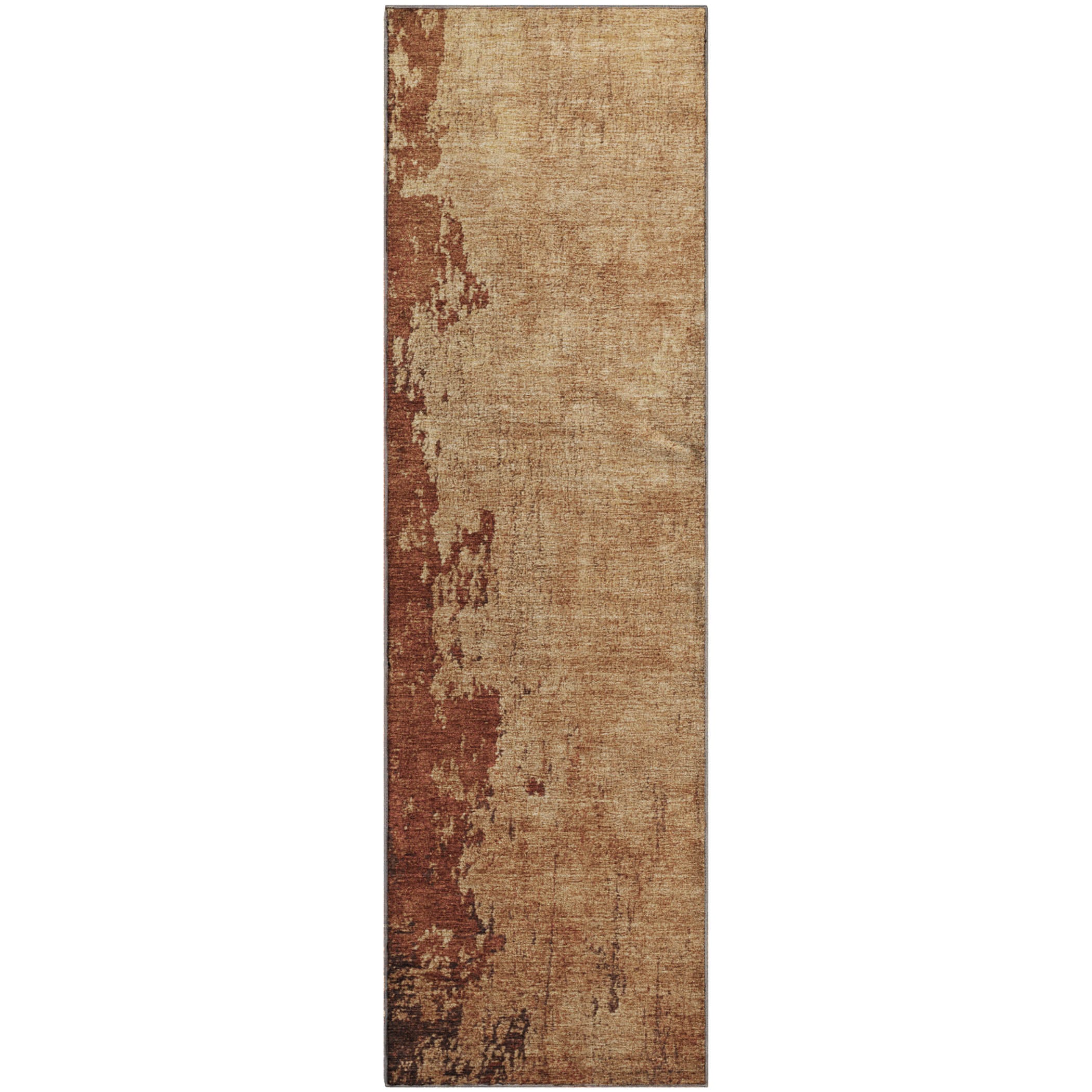 Kotor Machine Washable Transitional Tan Brown Rug 2'3" x 7'6" #shape_Runner