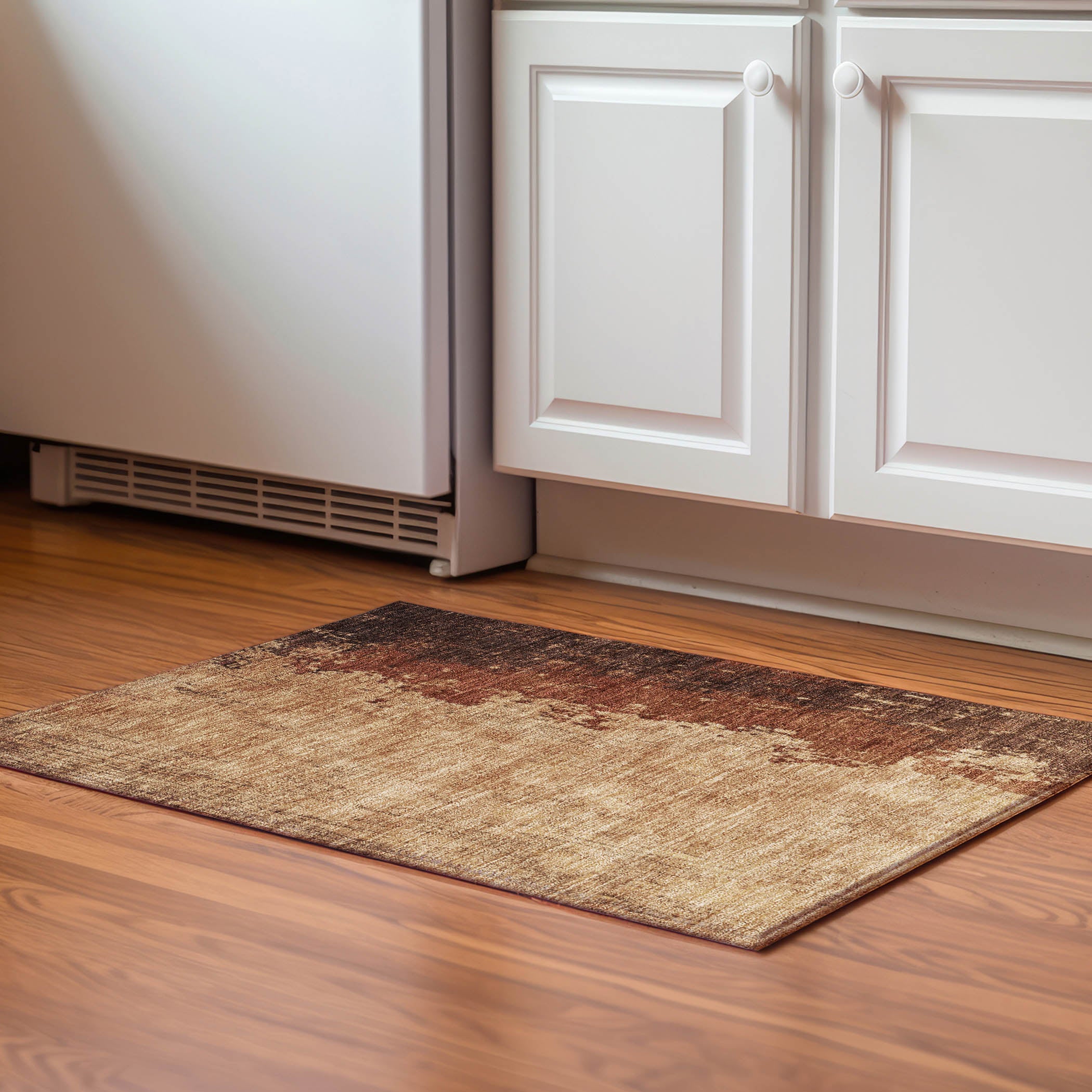 Kotor Machine Washable Transitional Tan Brown Rug 1'8" x 2'6" #shape_Rectangle