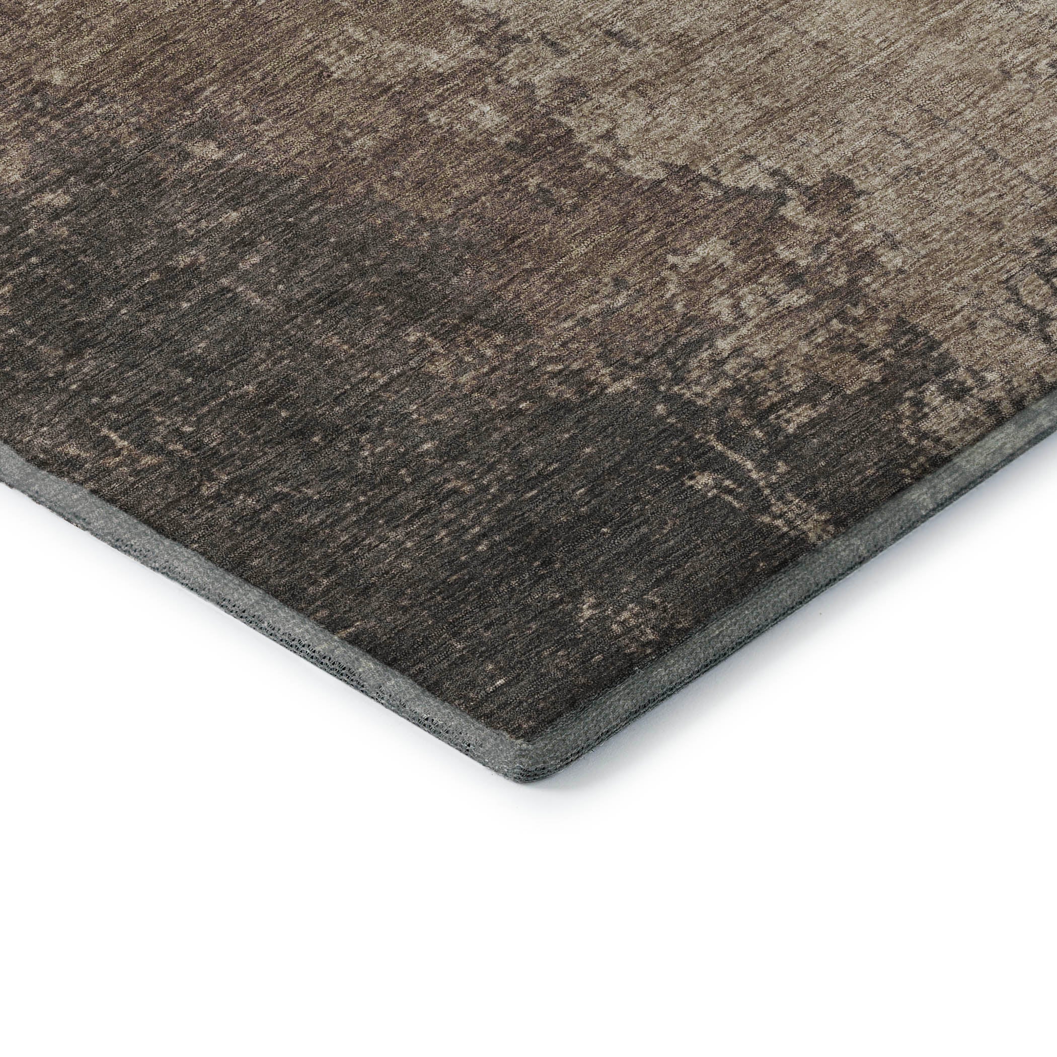 Kotor Machine Washable Transitional Taupe Brown Rug 1'8" x 2'6" #shape_Rectangle