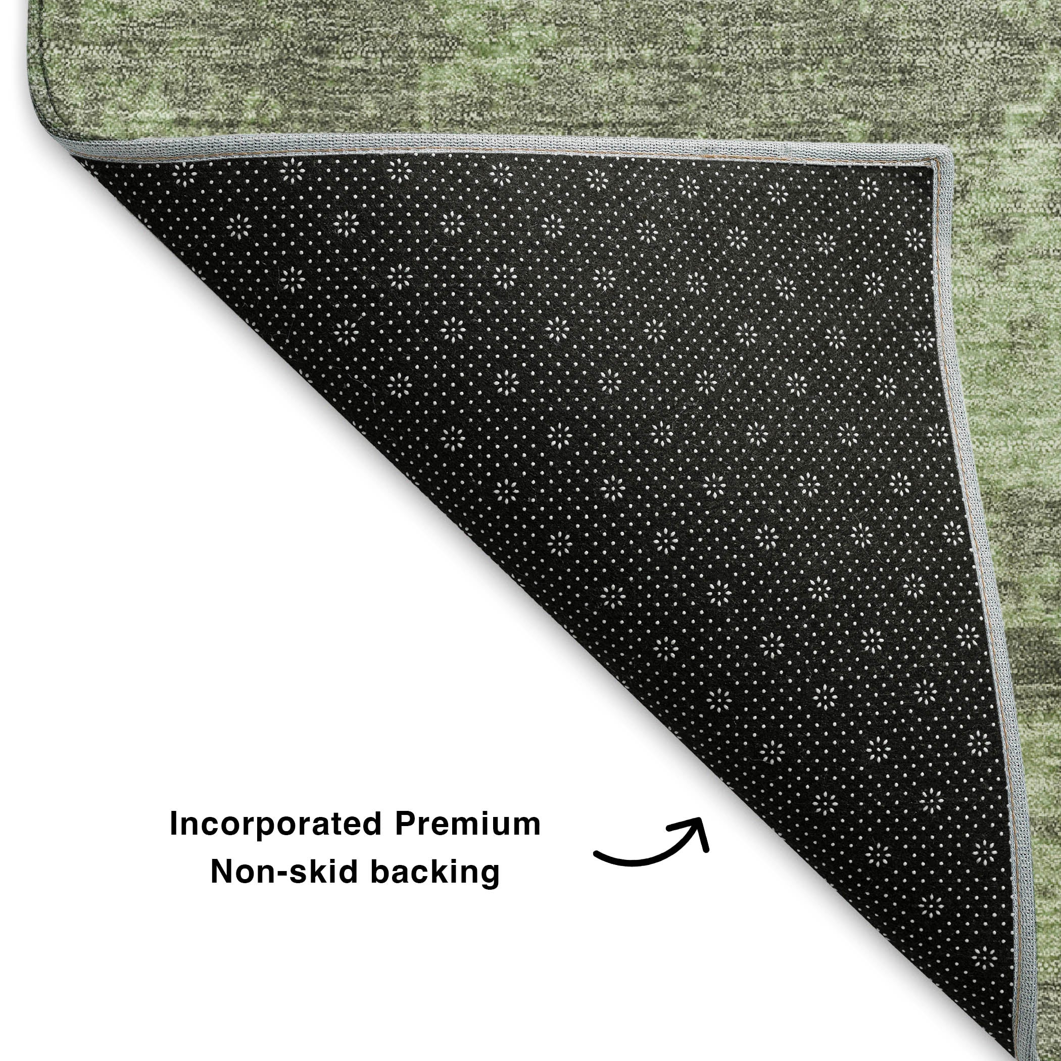 Dubrovnik Machine Washable Transitional Aloe Green Rug 1'8" x 2'6" #shape_Rectangle