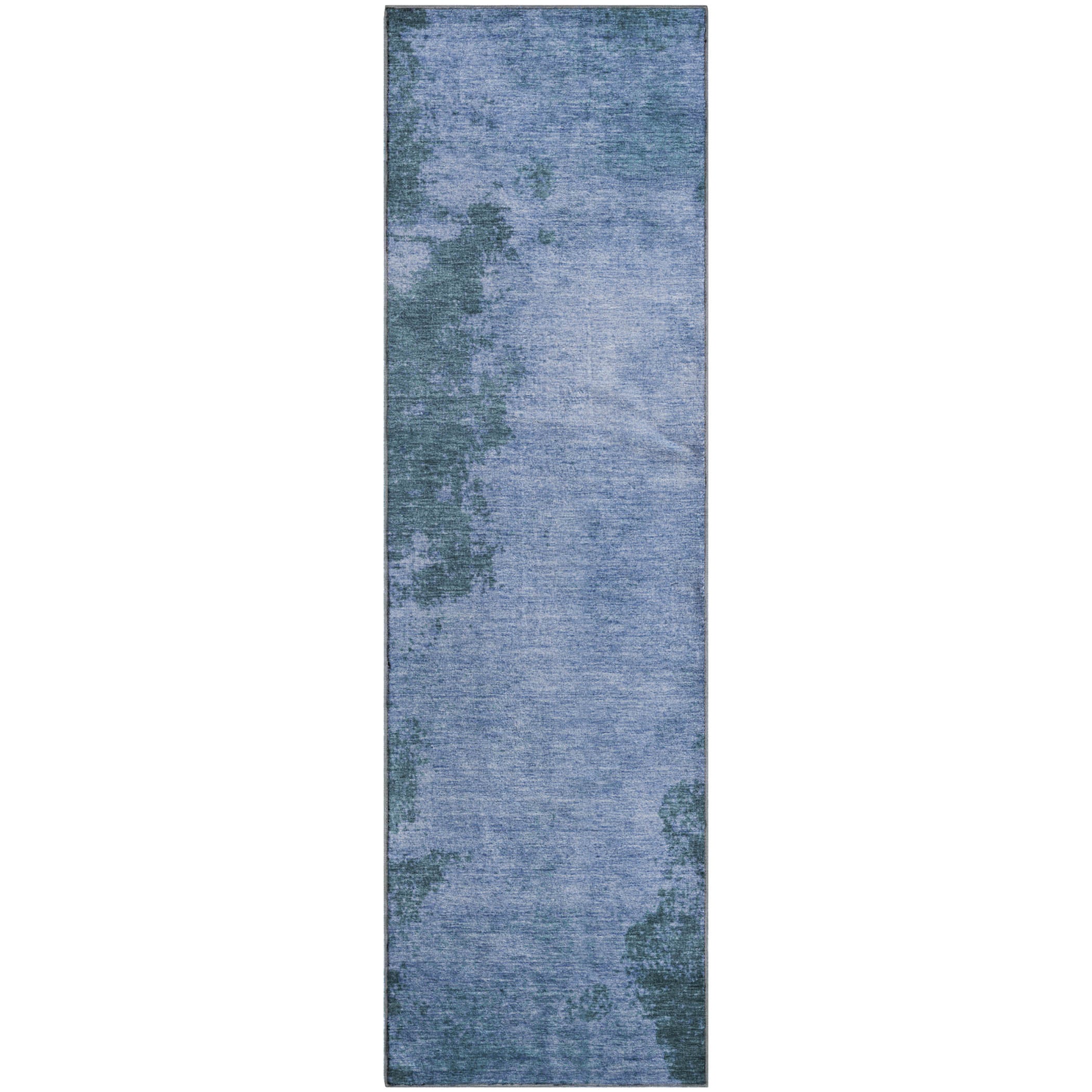 Dubrovnik Machine Washable Transitional Denim Blue Rug 2'3" x 7'6" #shape_Runner