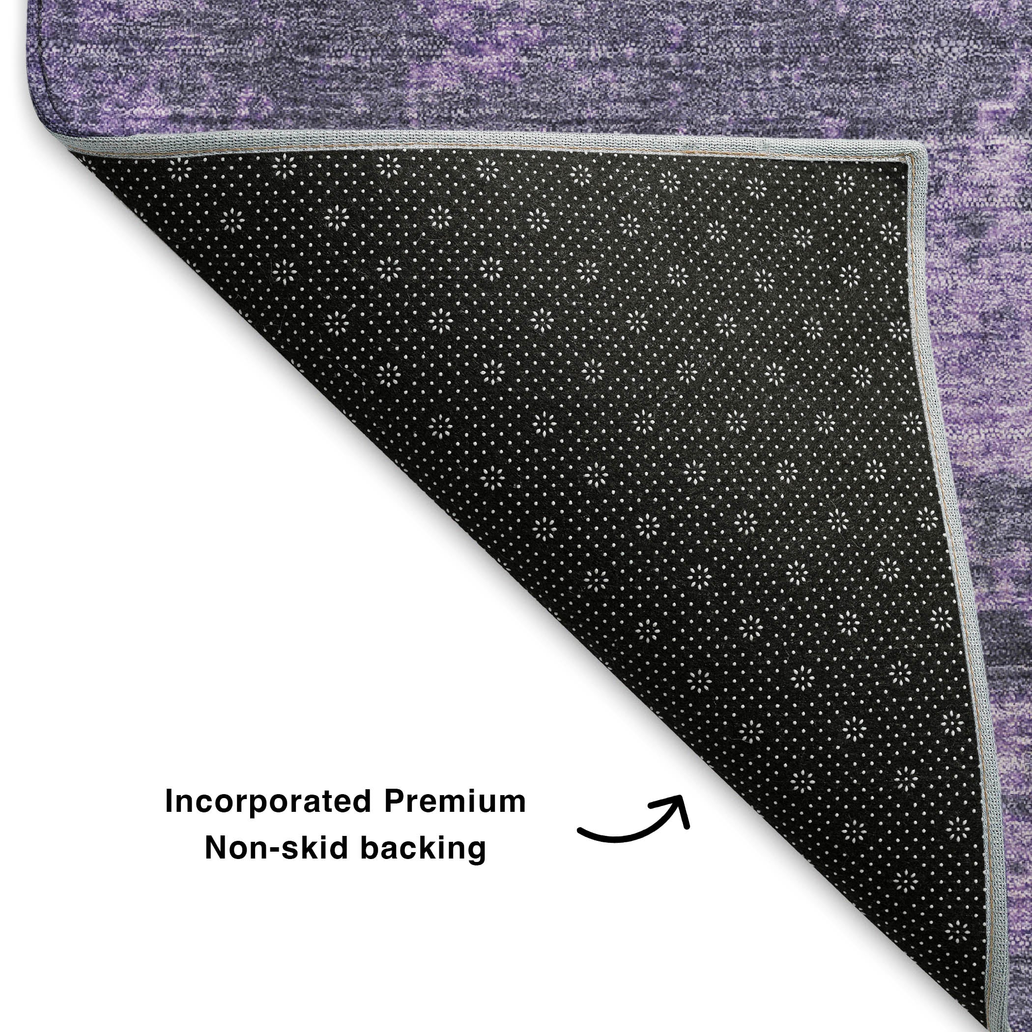 Dubrovnik Machine Washable Transitional Purple Rug 1'8" x 2'6" #shape_Rectangle