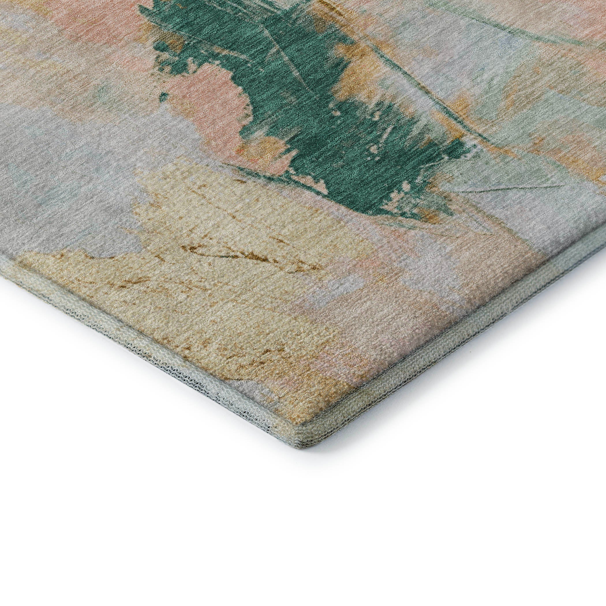 Reykjavik Machine Washable Transitional Peach Orange Rug 1'8" x 2'6" #shape_Rectangle