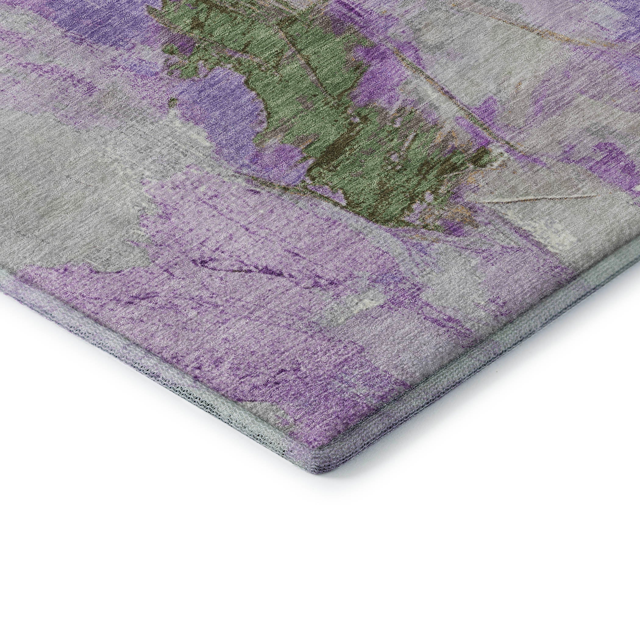Reykjavik Machine Washable Transitional Purple Rug 1'8" x 2'6" #shape_Rectangle