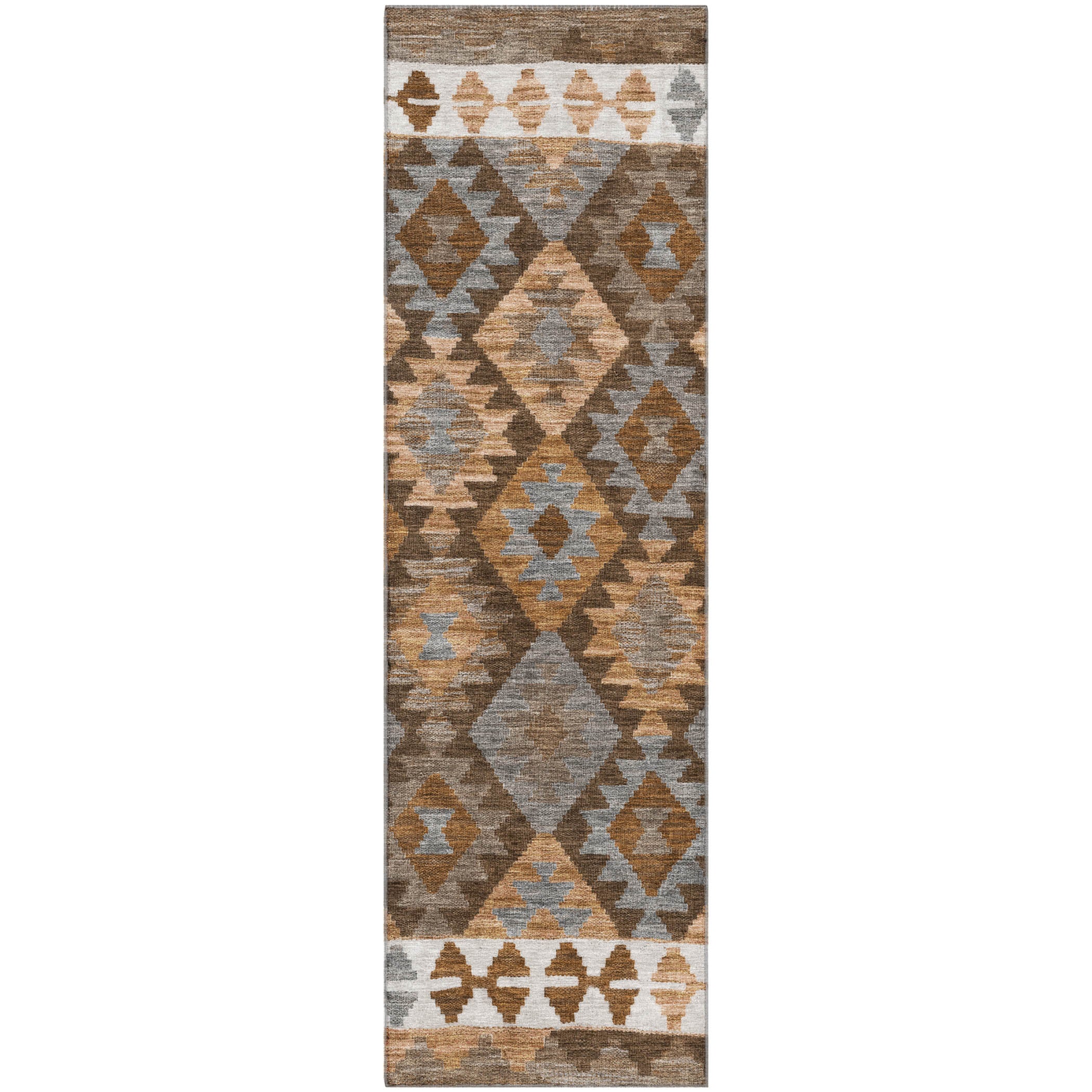 Chiang Mai Machine Washable Transitional Copper Orange Rug 2'3" x 7'6" #shape_Runner