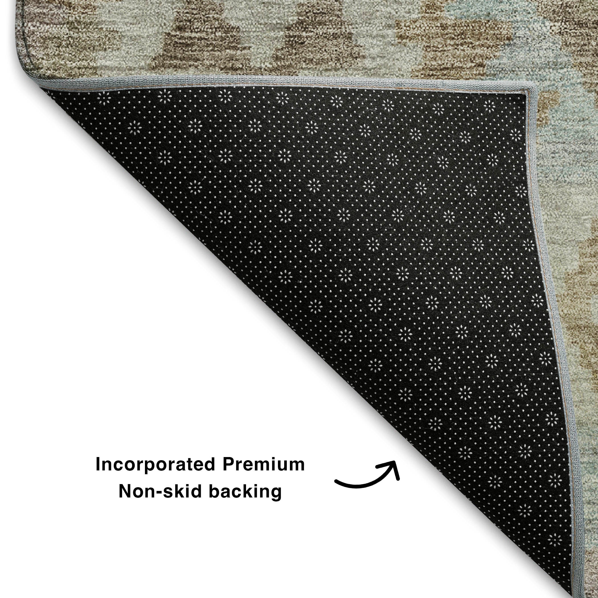 Chiang Mai Machine Washable Transitional Khaki Brown Rug 1'8" x 2'6" #shape_Rectangle