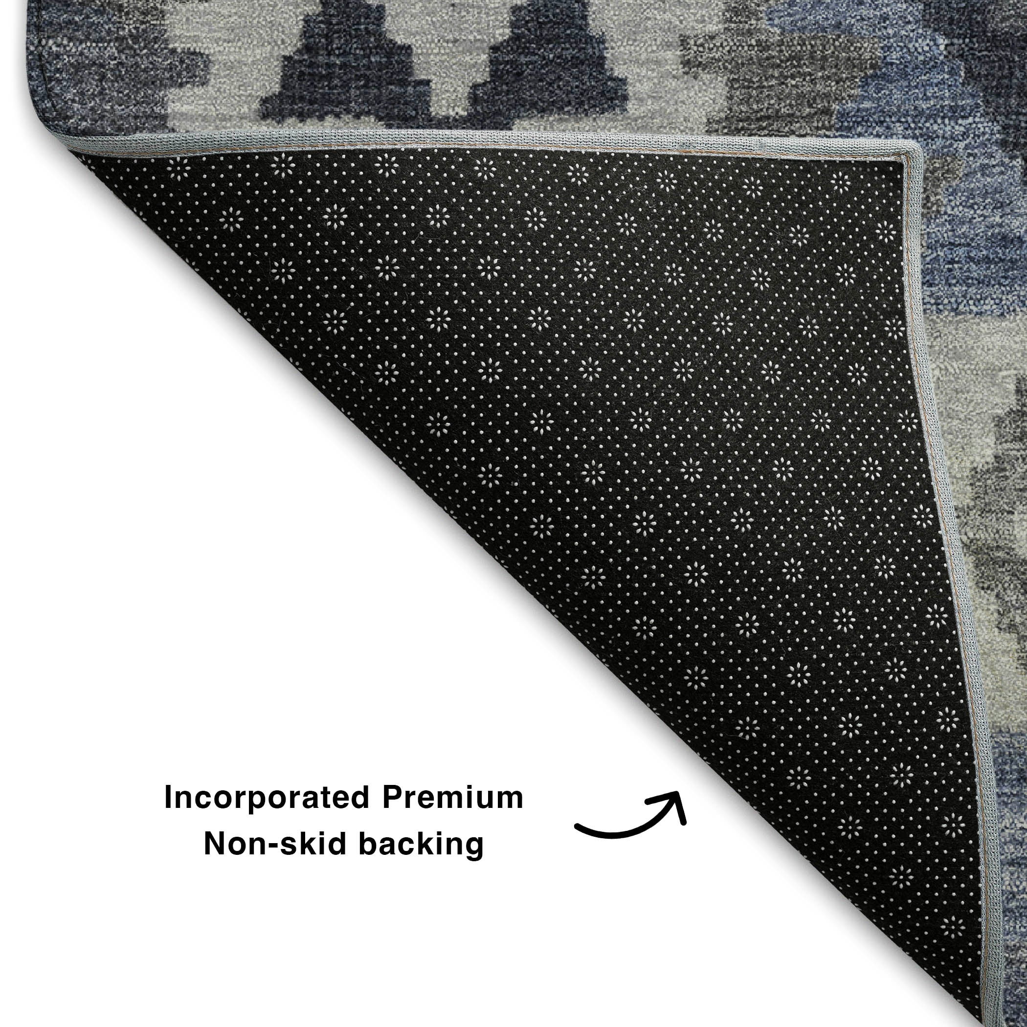 Chiang Mai Machine Washable Transitional Navy Blue Rug 1'8" x 2'6" #shape_Rectangle
