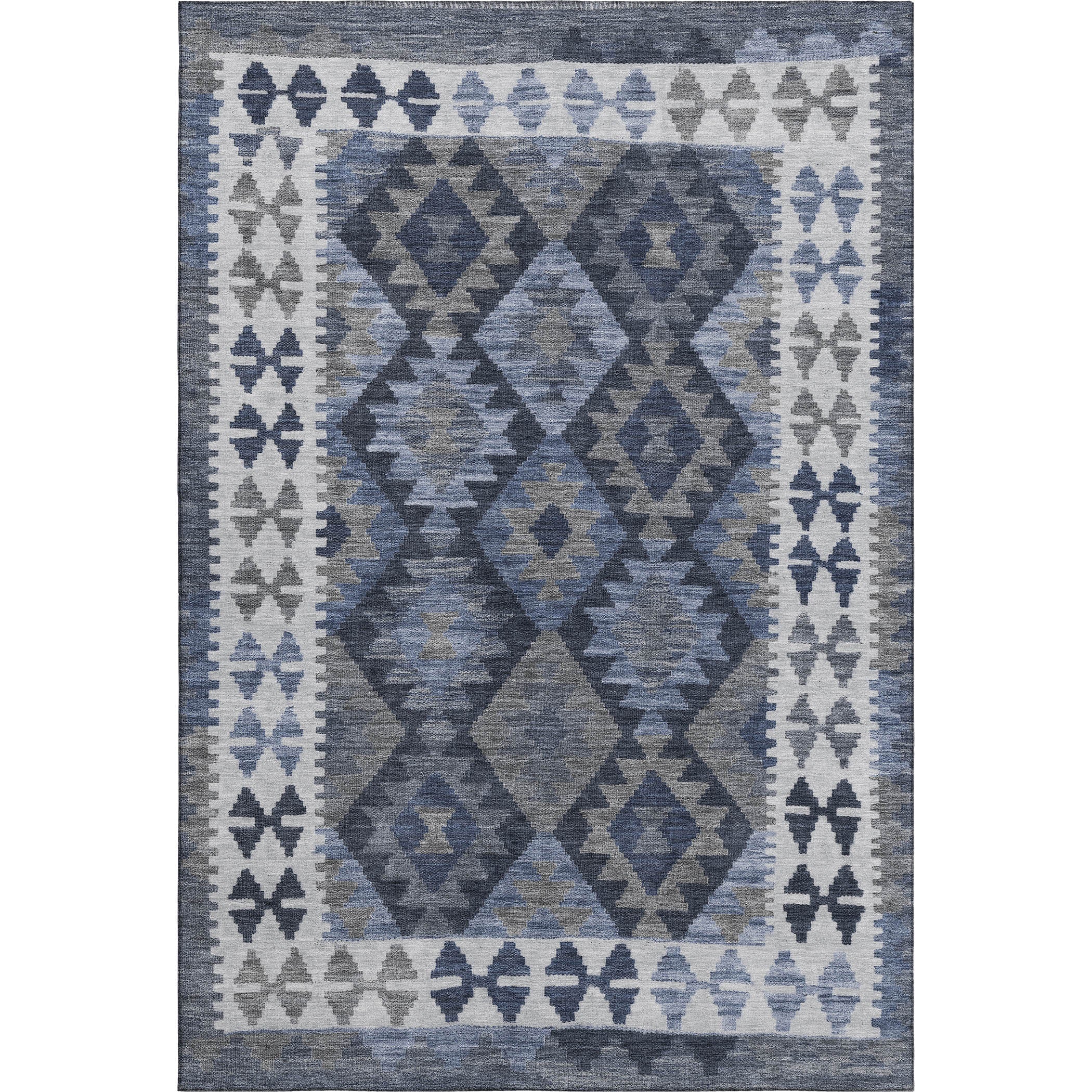 Chiang Mai Machine Washable Transitional Navy Blue Rug 2'6" x 3'10" #shape_Rectangle