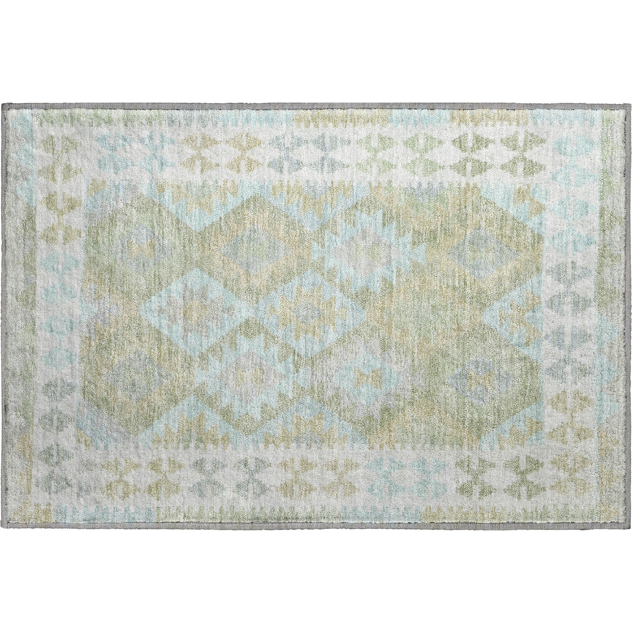 Chiang Mai Machine Washable Transitional Sage Green Rug 1'8" x 2'6" #shape_Rectangle