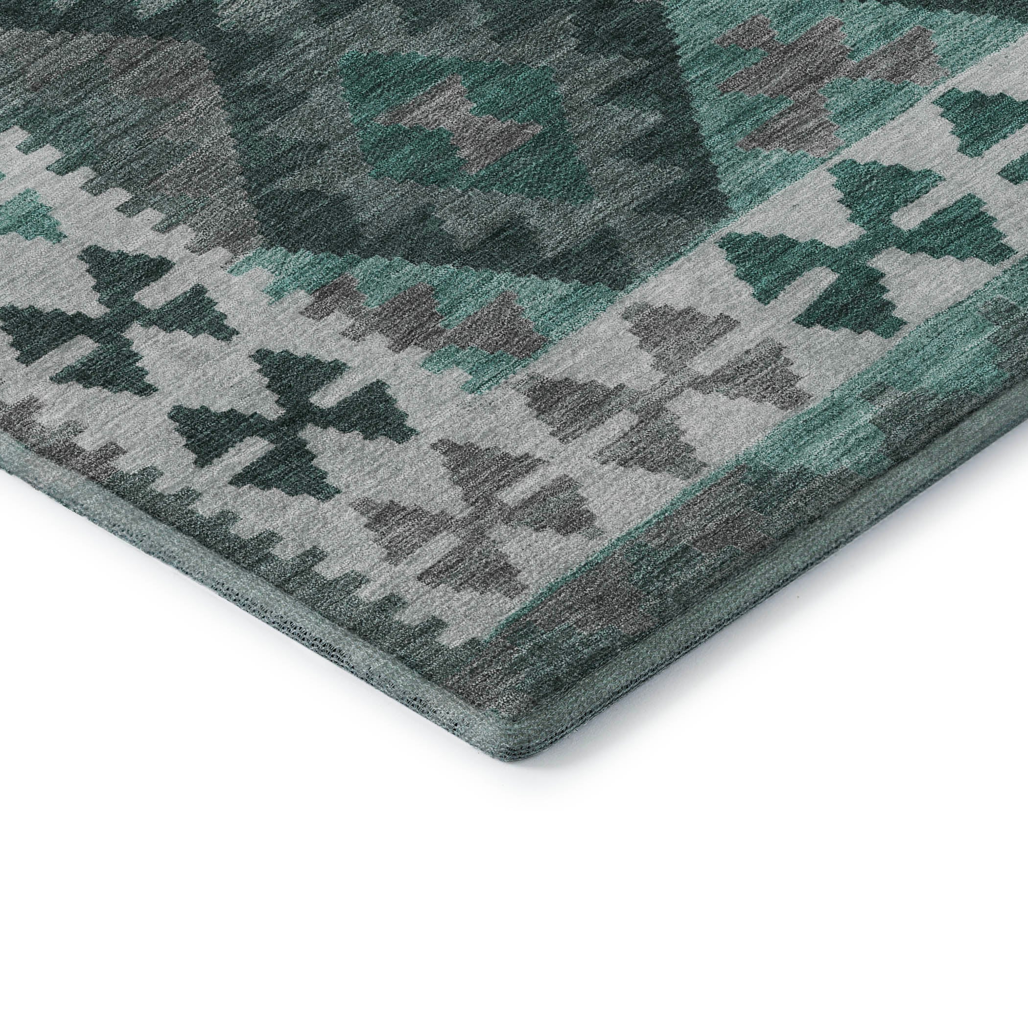 Chiang Mai Machine Washable Transitional Seafoam Blue Rug 1'8" x 2'6" #shape_Rectangle