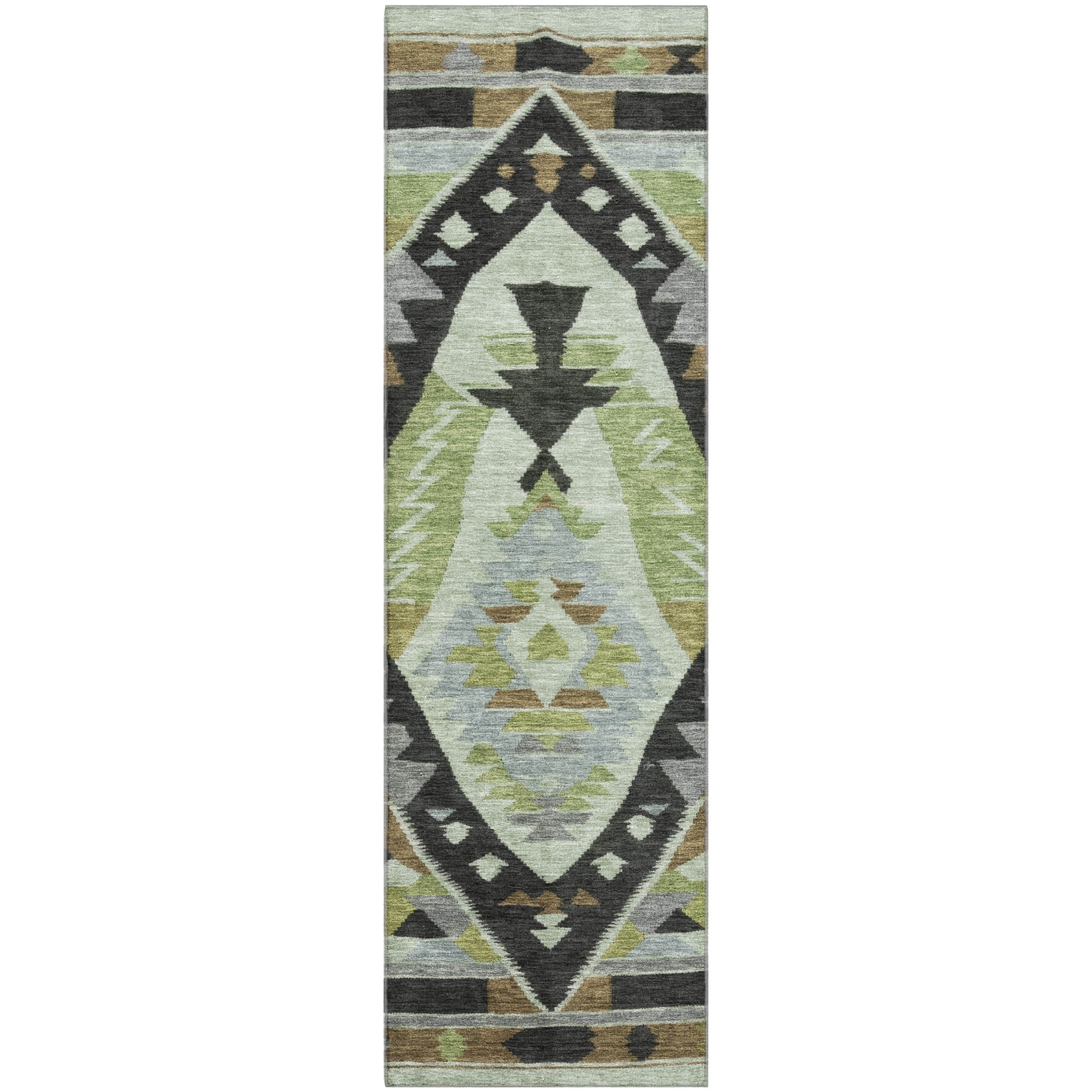 Queenstown Machine Washable Transitional Brown Rug 2'3" x 7'6" #shape_Runner