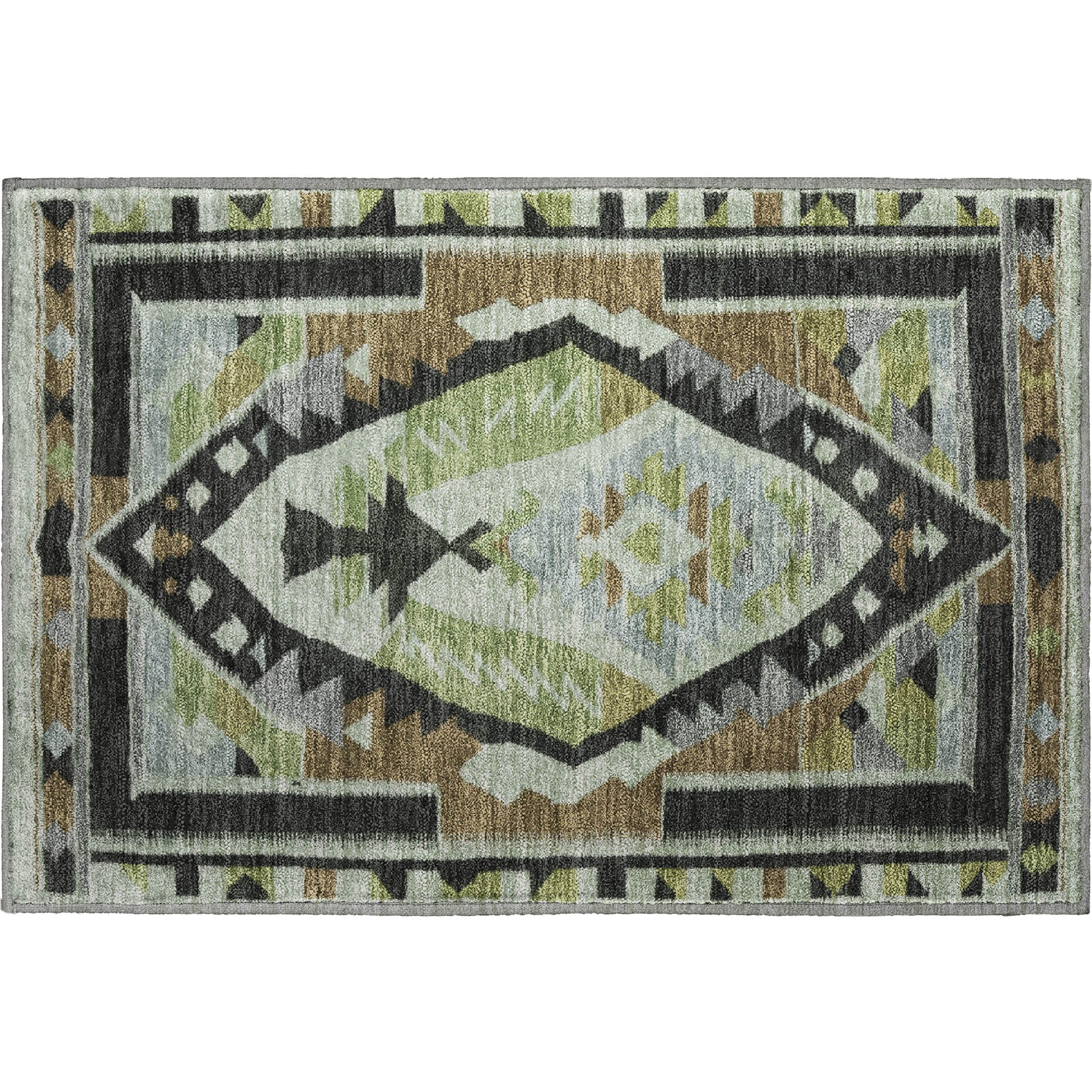 Queenstown Machine Washable Transitional Brown Rug 1'8" x 2'6" #shape_Rectangle