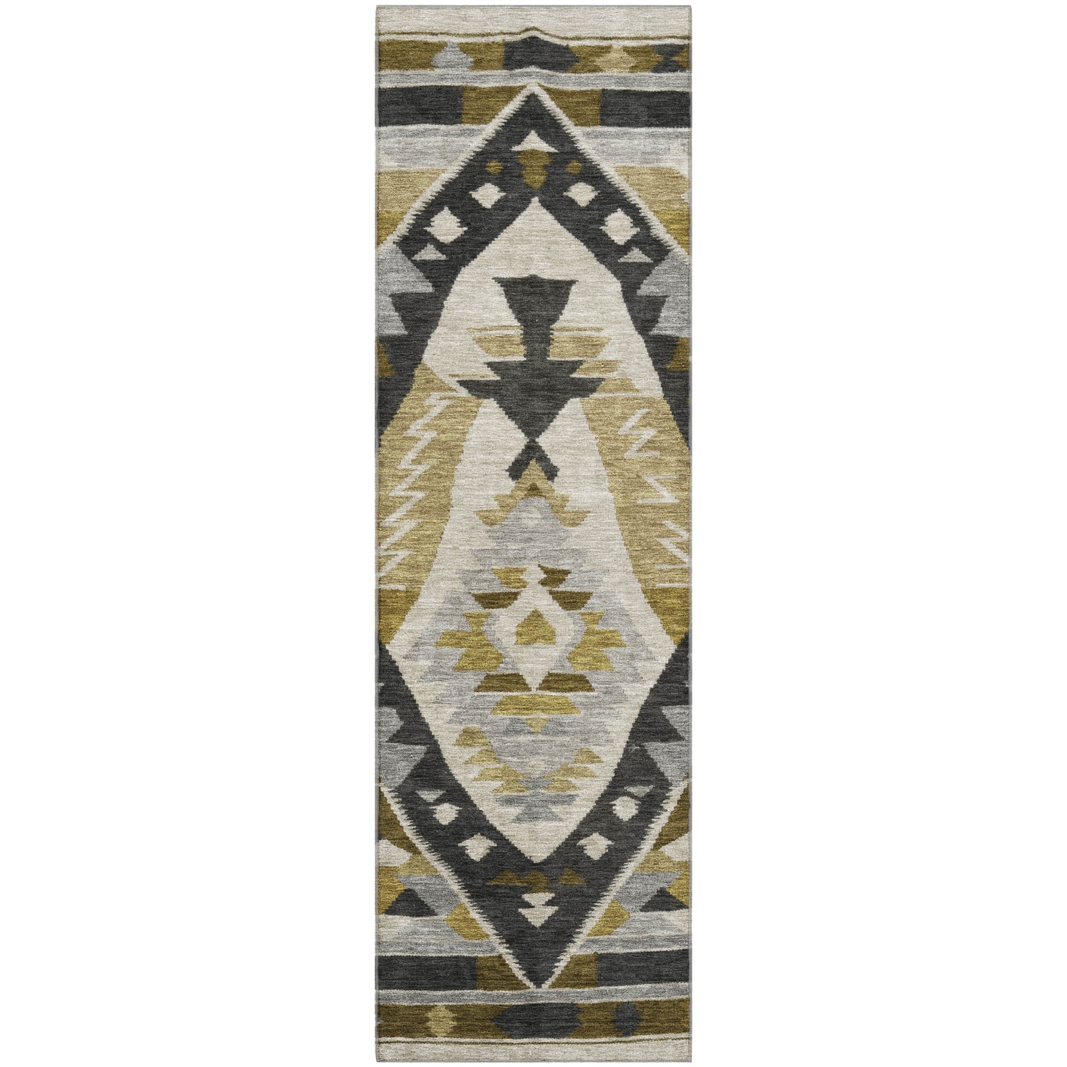Queenstown Machine Washable Transitional Chocolate Brown Rug 2'3" x 7'6" #shape_Runner