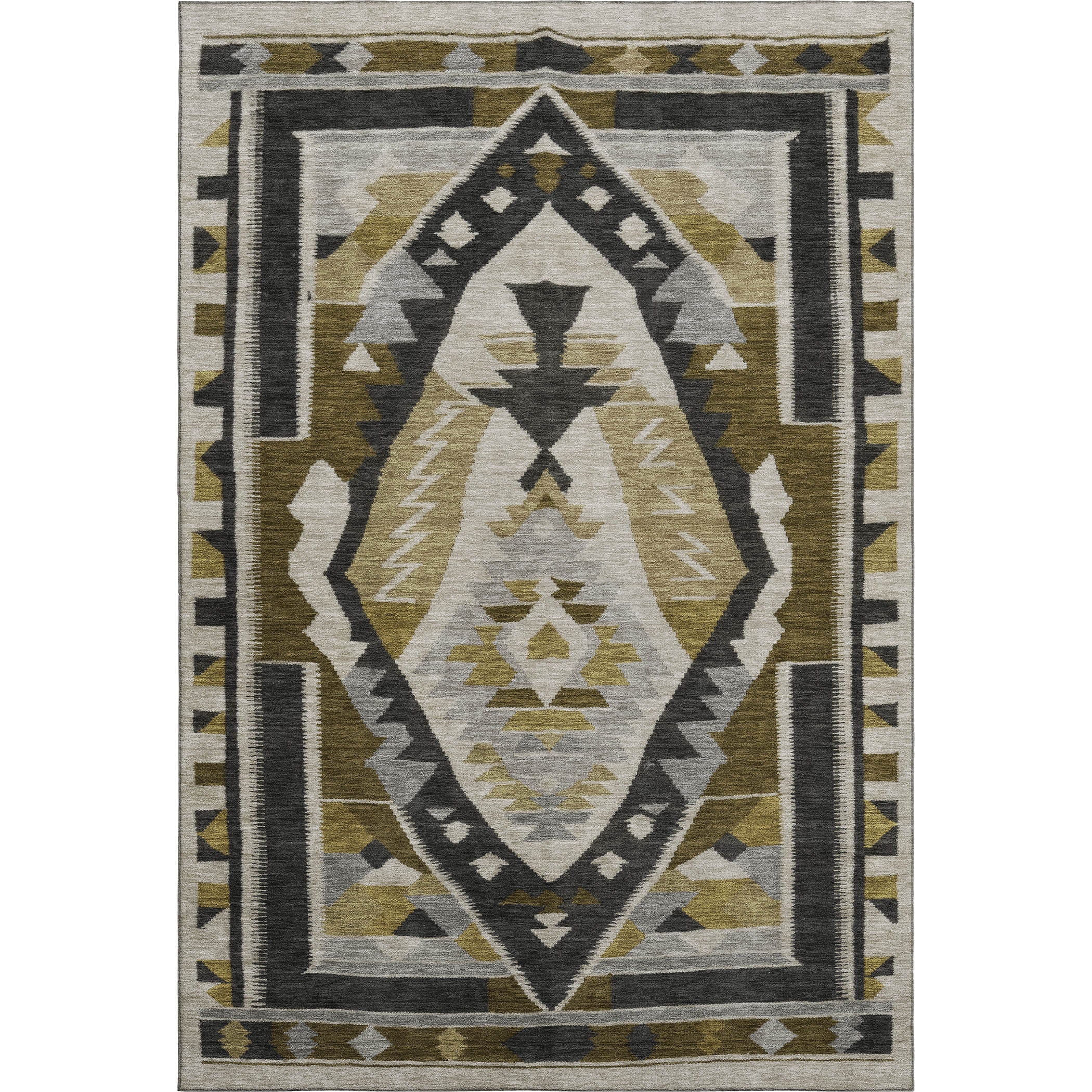 Queenstown Machine Washable Transitional Chocolate Brown Rug 2'6" x 3'10" #shape_Rectangle