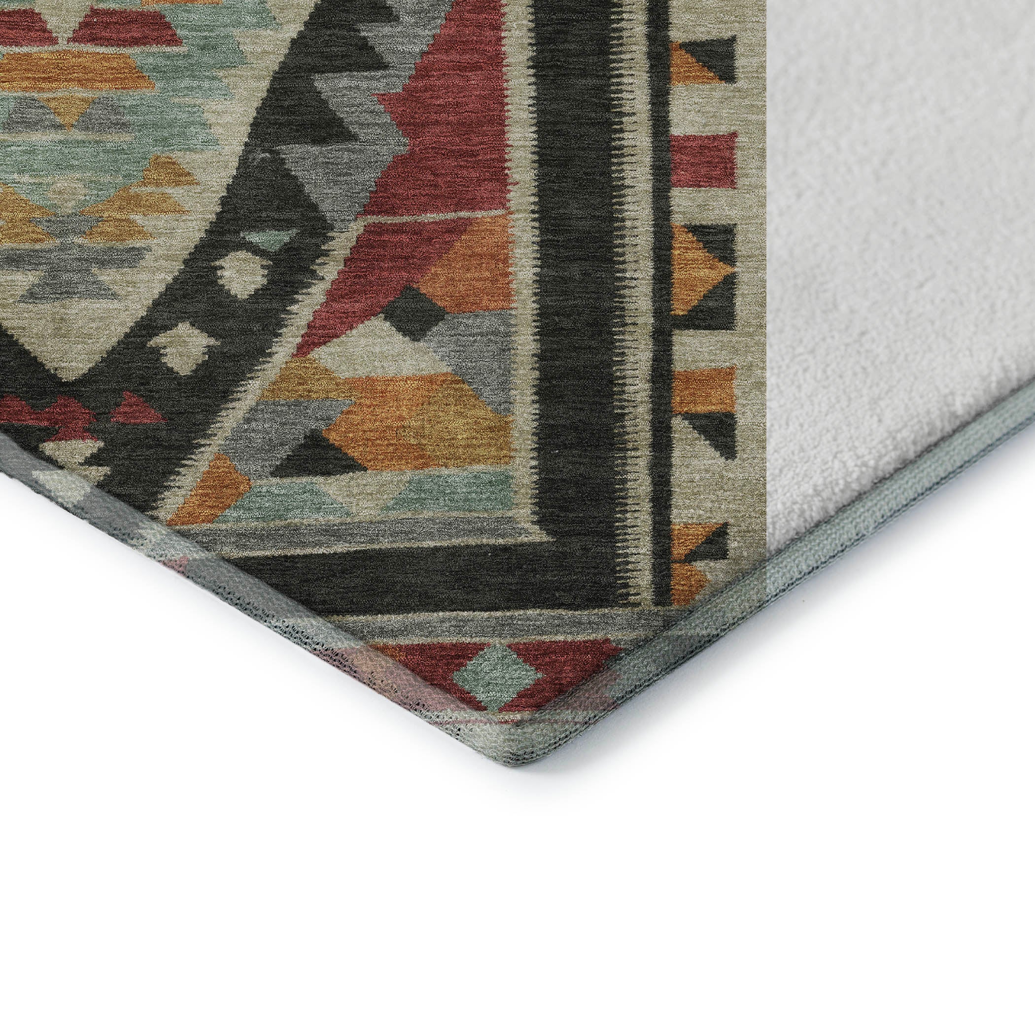 Queenstown Machine Washable Transitional Red Rug 1'8" x 2'6" #shape_Rectangle
