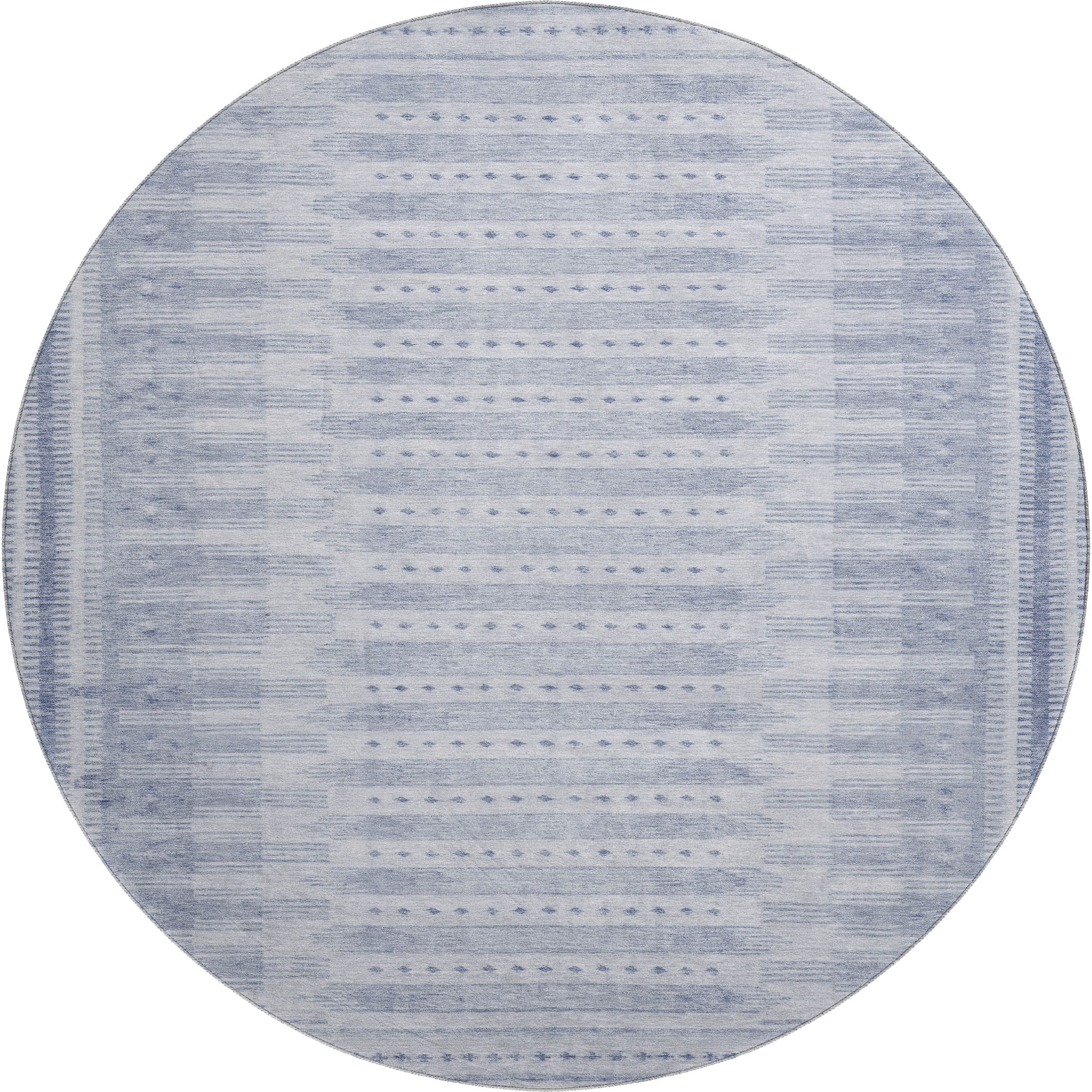 Sintra Machine Washable Transitional Blue Rug 8' x 8' #shape_Round