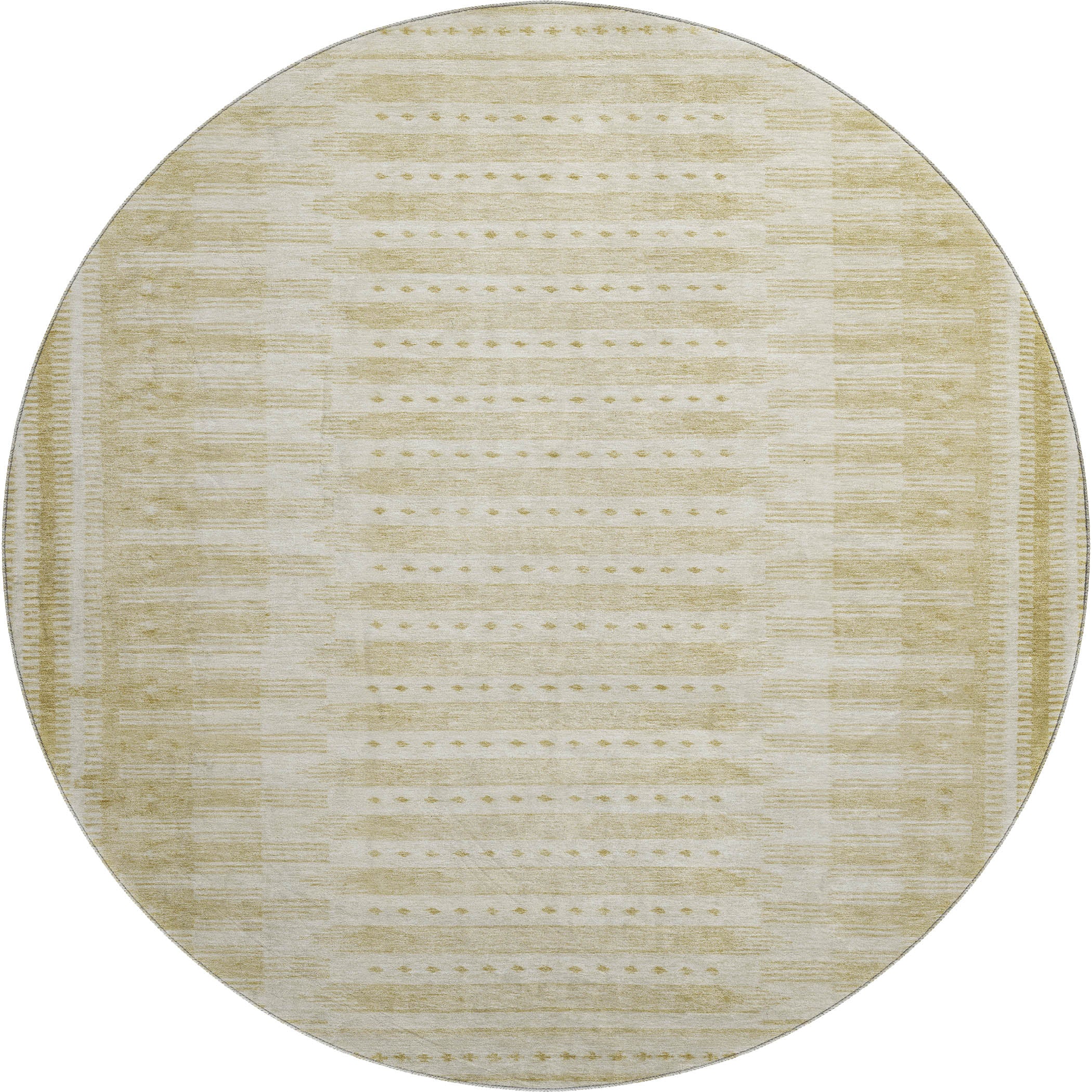 Sintra Machine Washable Transitional Gold Rug 8' x 8' #shape_Round
