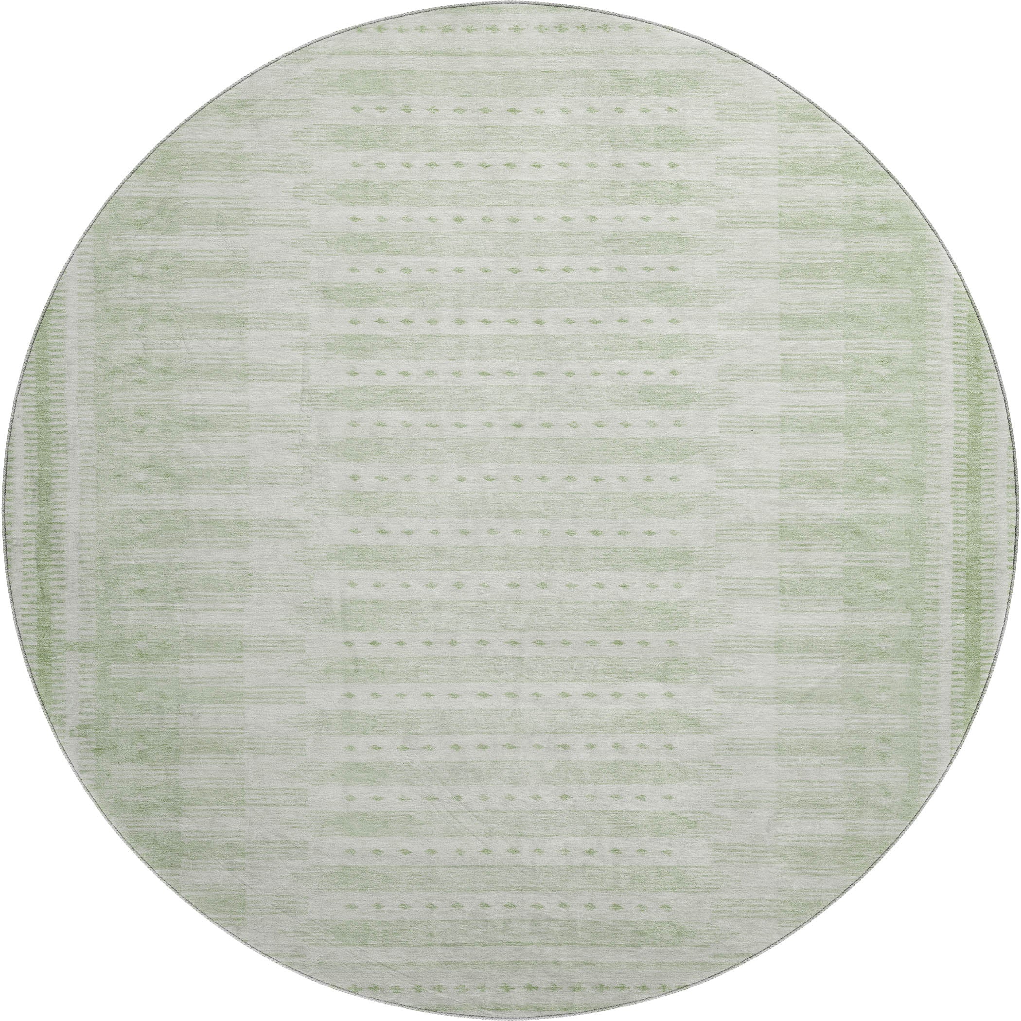 Sintra Machine Washable Transitional Sage Green Rug 8' x 8' #shape_Round