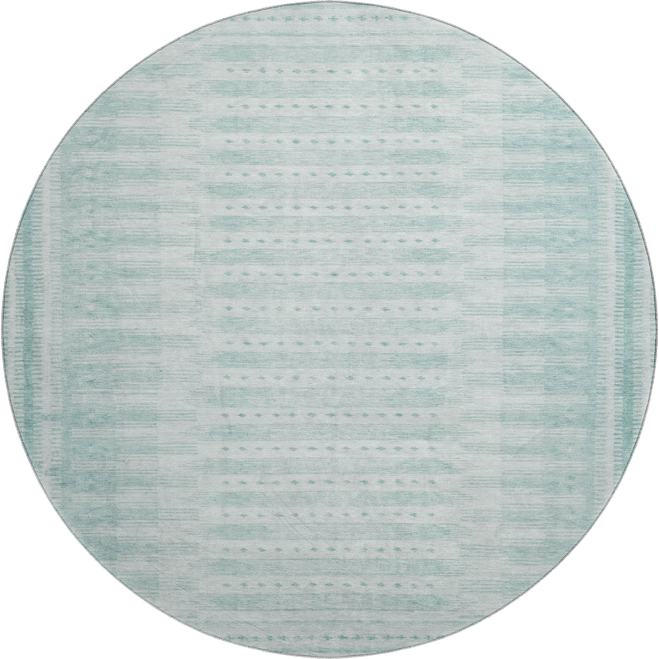 Sintra Machine Washable Transitional Turquoise Teal Rug 8' x 8' #shape_Round