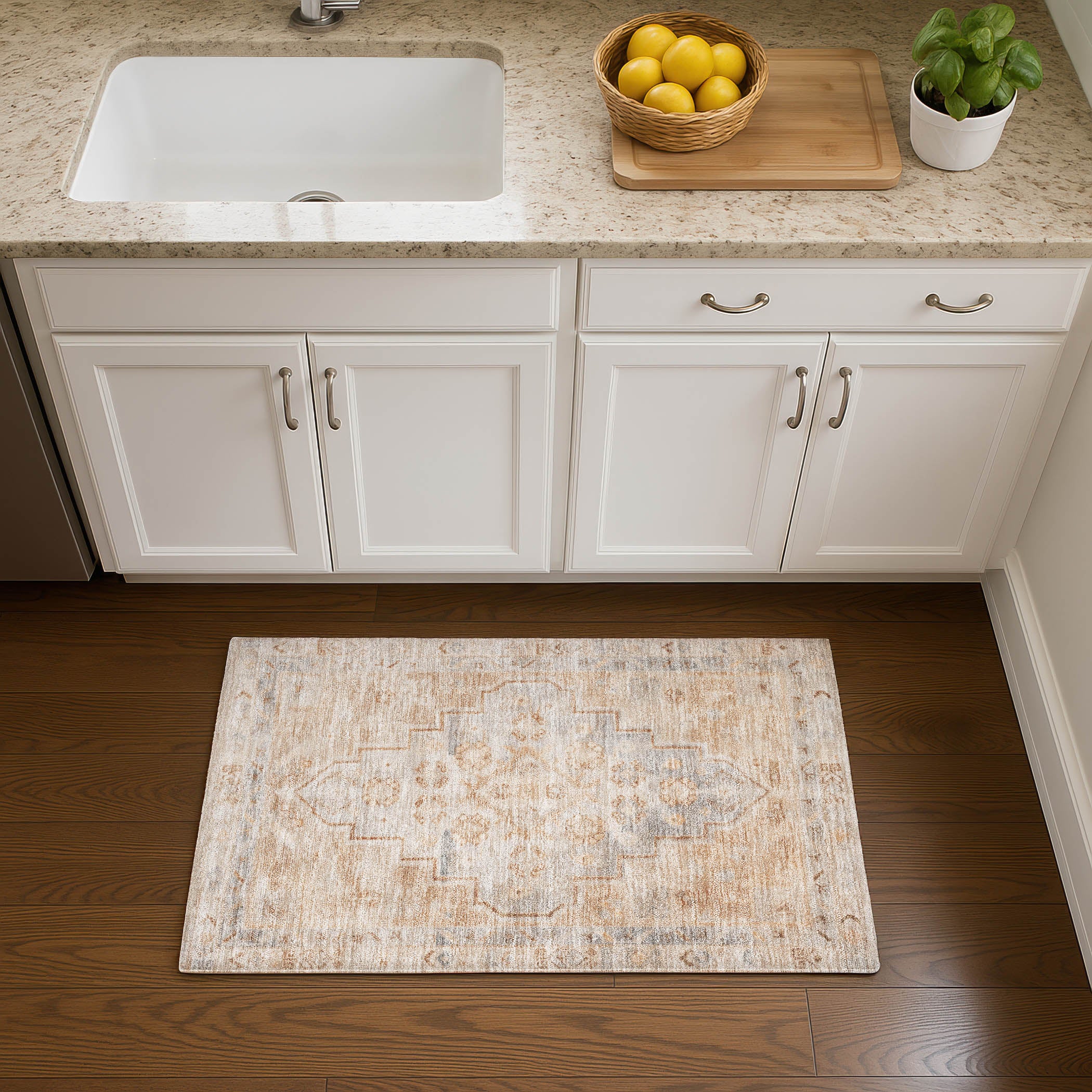 Zanzibar Machine Washable Transitional Copper Orange Rug 1'8" x 2'6" #shape_Rectangle