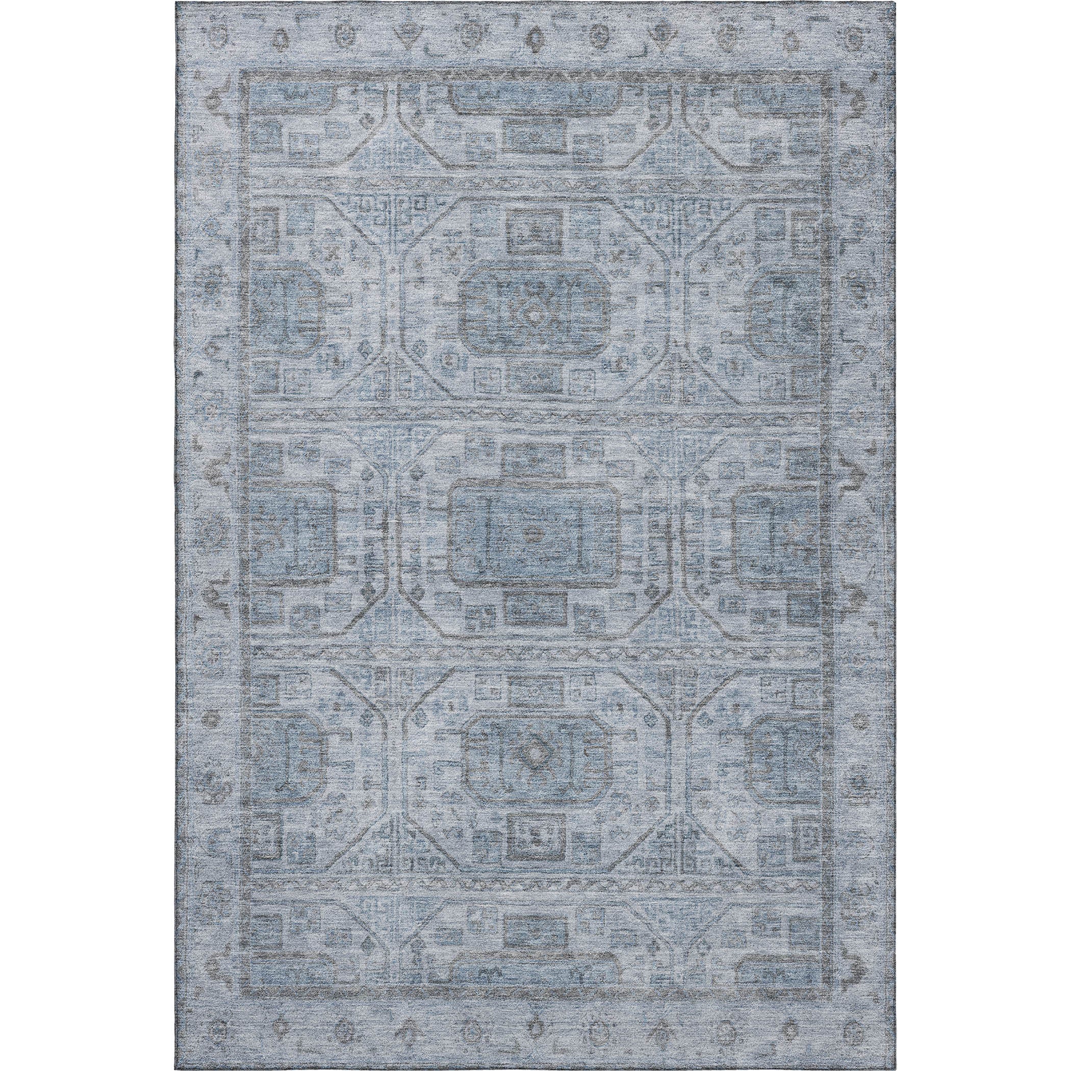 Lima Machine Washable Transitional Blue Rug 2'6" x 3'10" #shape_Rectangle