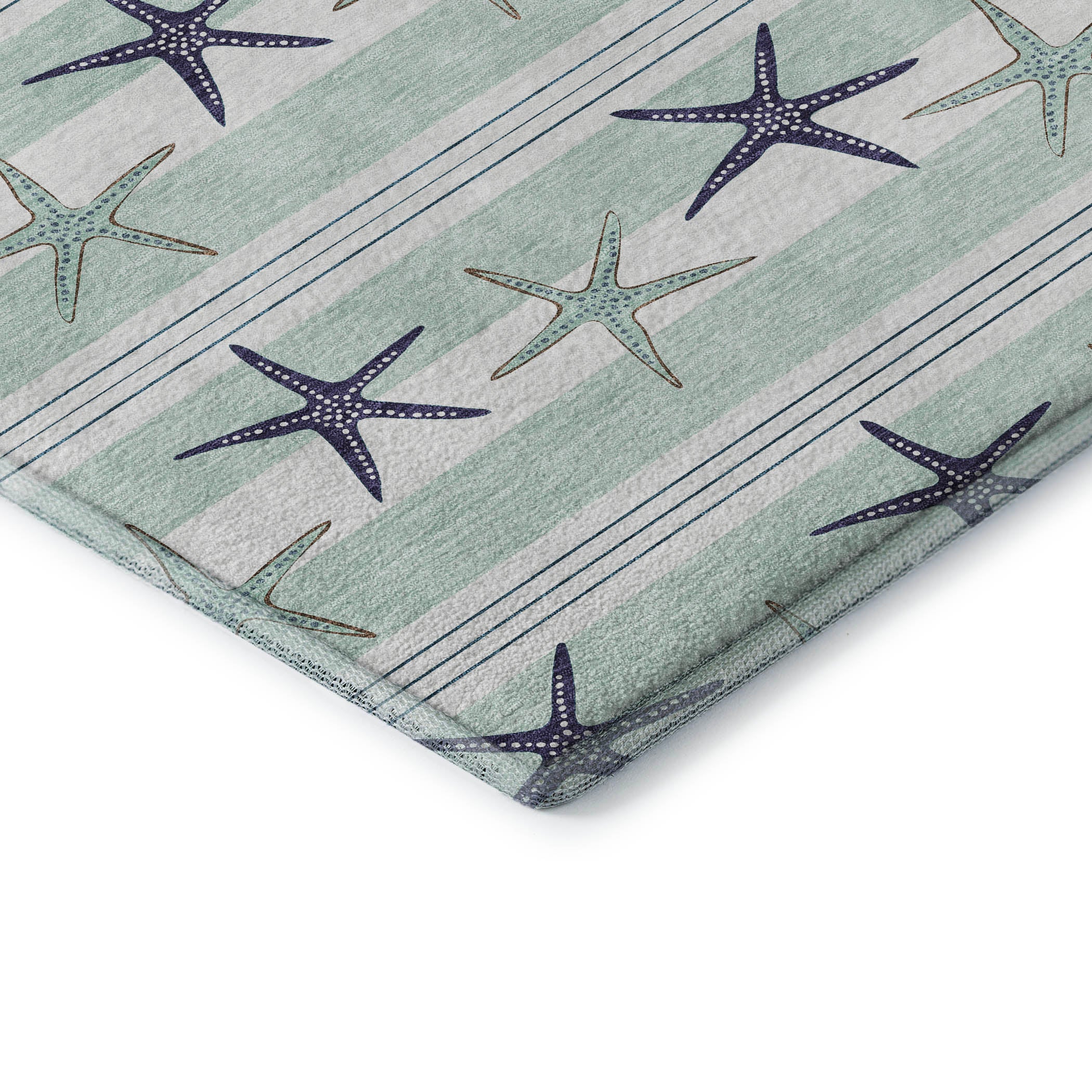 Oslo Machine Washable Coastal Seaglass Blue Rug 1'8" x 2'6" #shape_Rectangle
