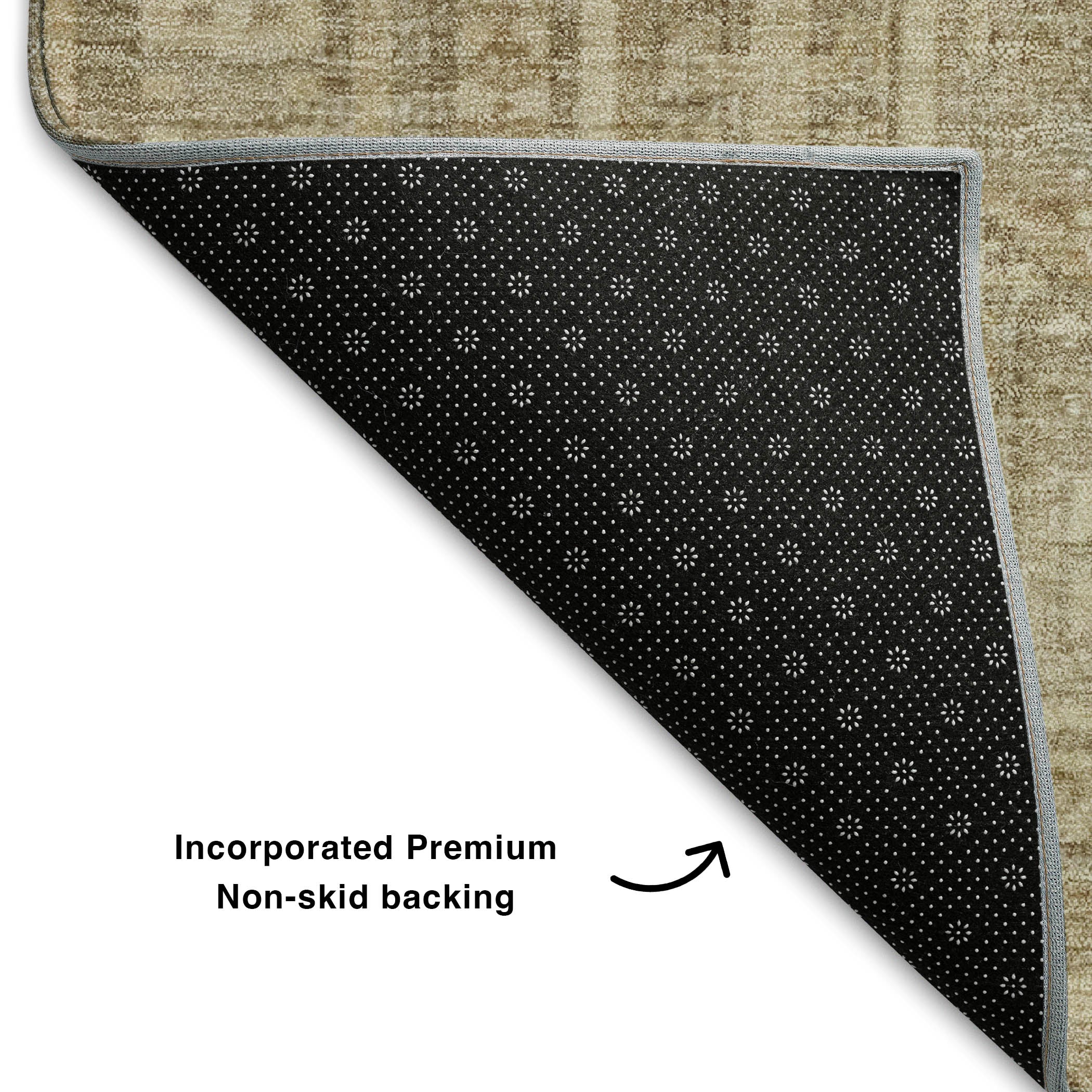 Porto Machine Washable Transitional Beige Brown Rug 1'8" x 2'6" #shape_Rectangle