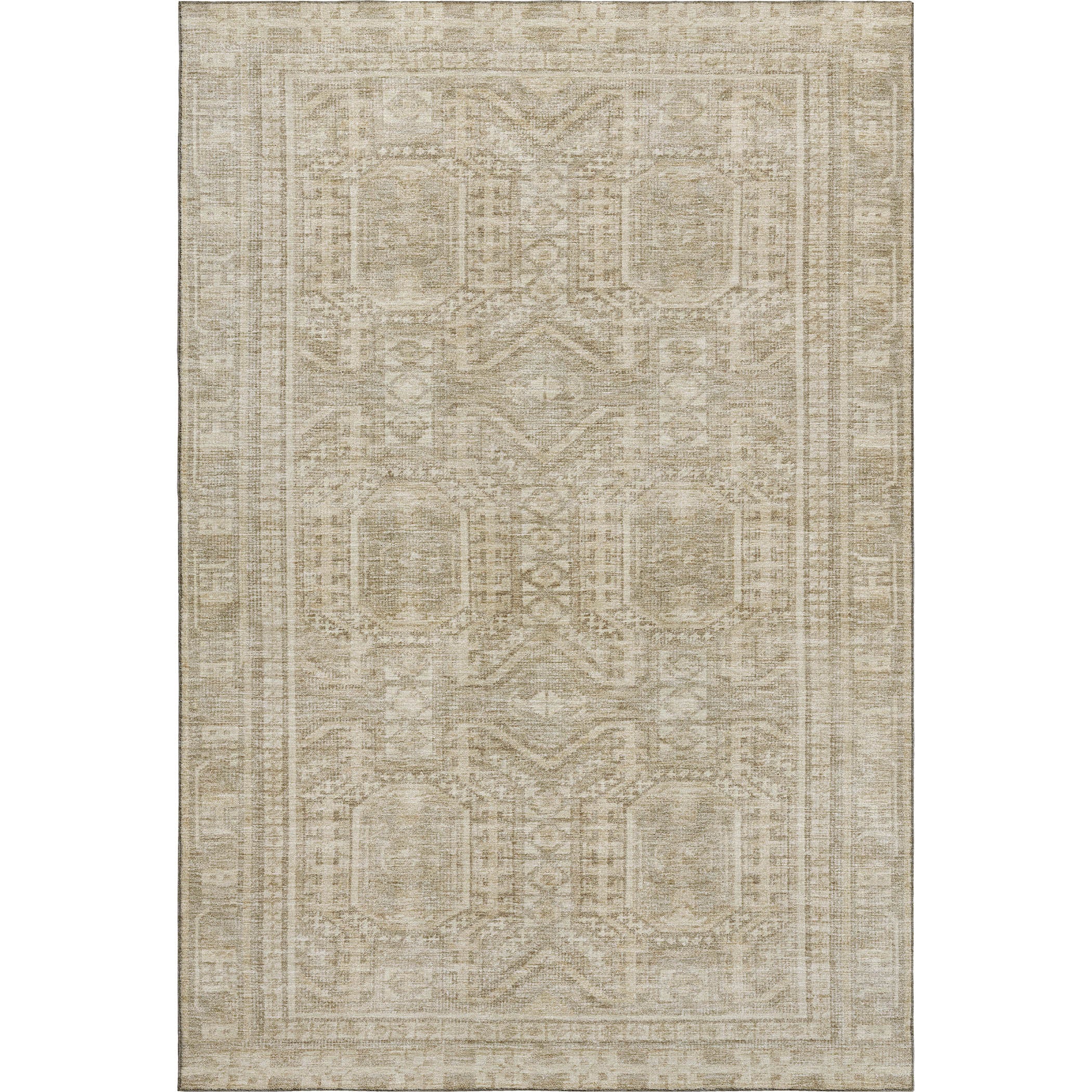 Porto Machine Washable Transitional Beige Brown Rug 2'6" x 3'10" #shape_Rectangle
