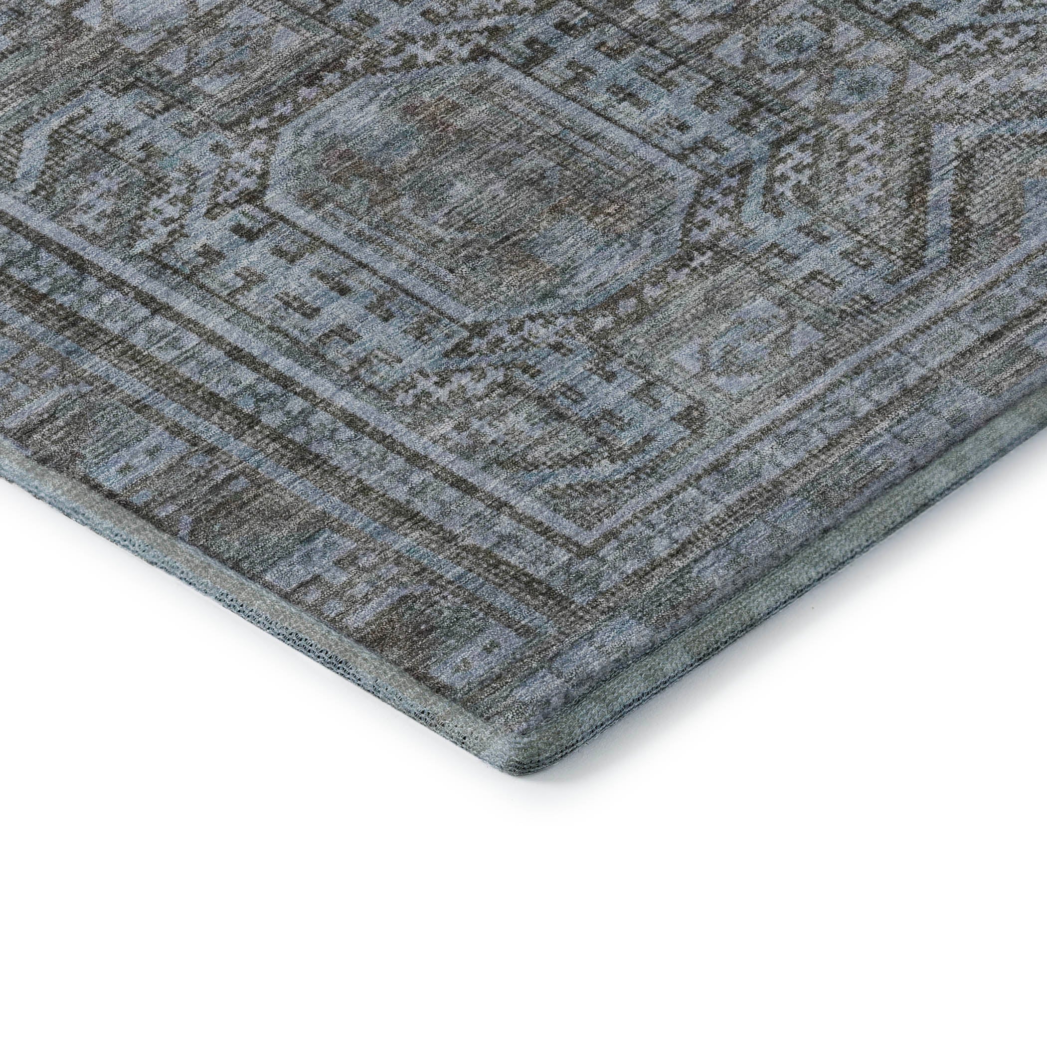 Porto Machine Washable Transitional Chocolate Brown Rug 1'8" x 2'6" #shape_Rectangle