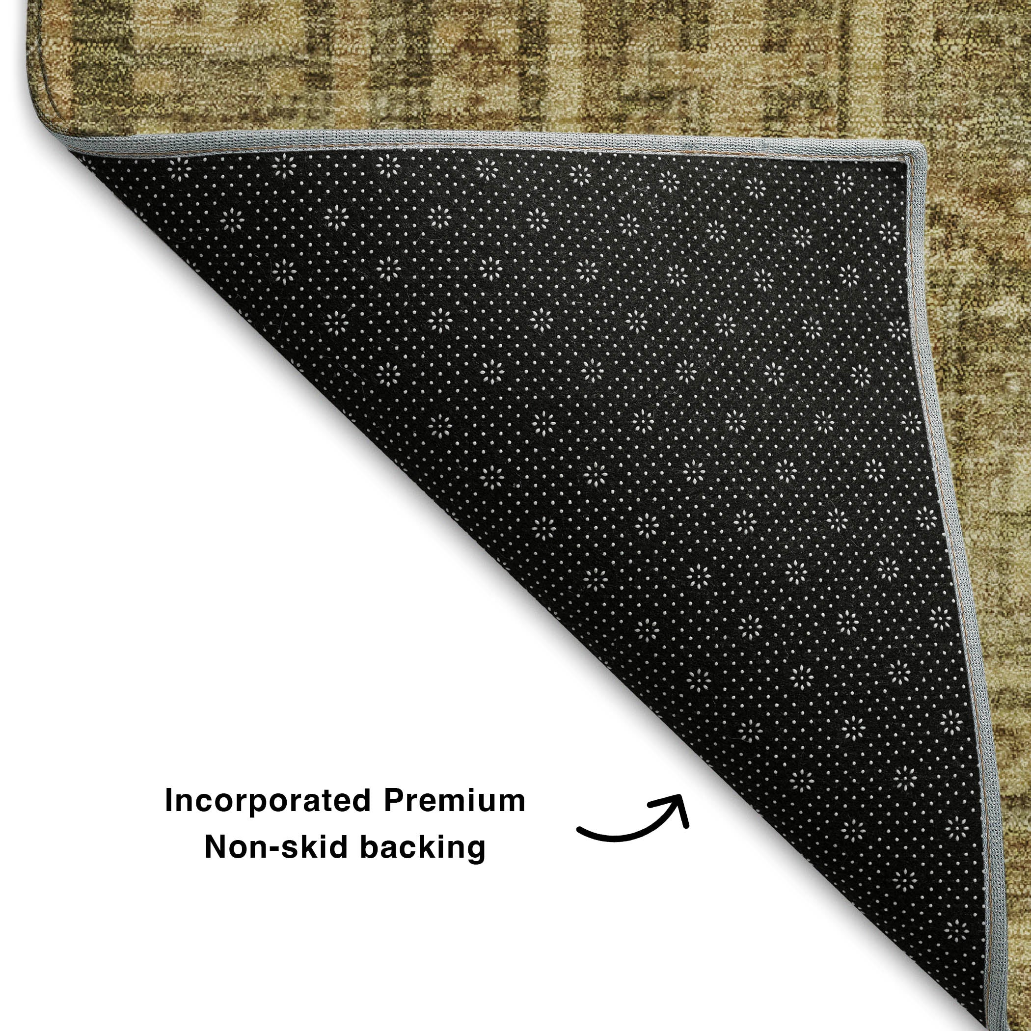 Porto Machine Washable Transitional Khaki Brown Rug 1'8" x 2'6" #shape_Rectangle
