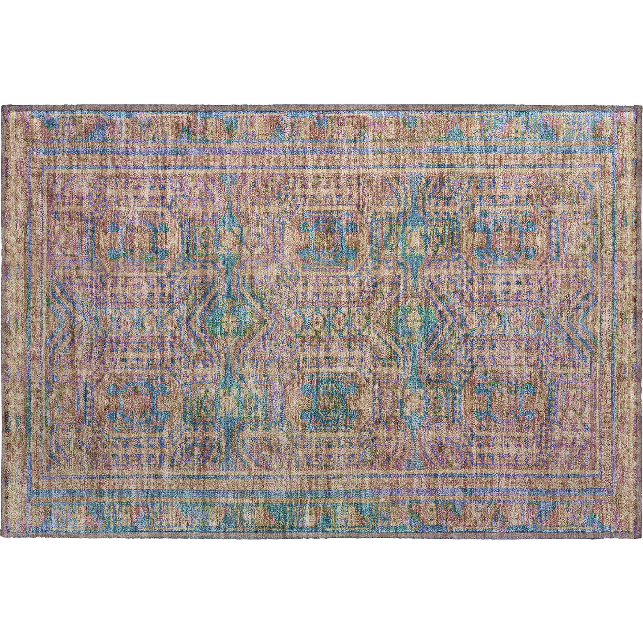 Porto Machine Washable Transitional Orange Rug 1'8" x 2'6" #shape_Rectangle