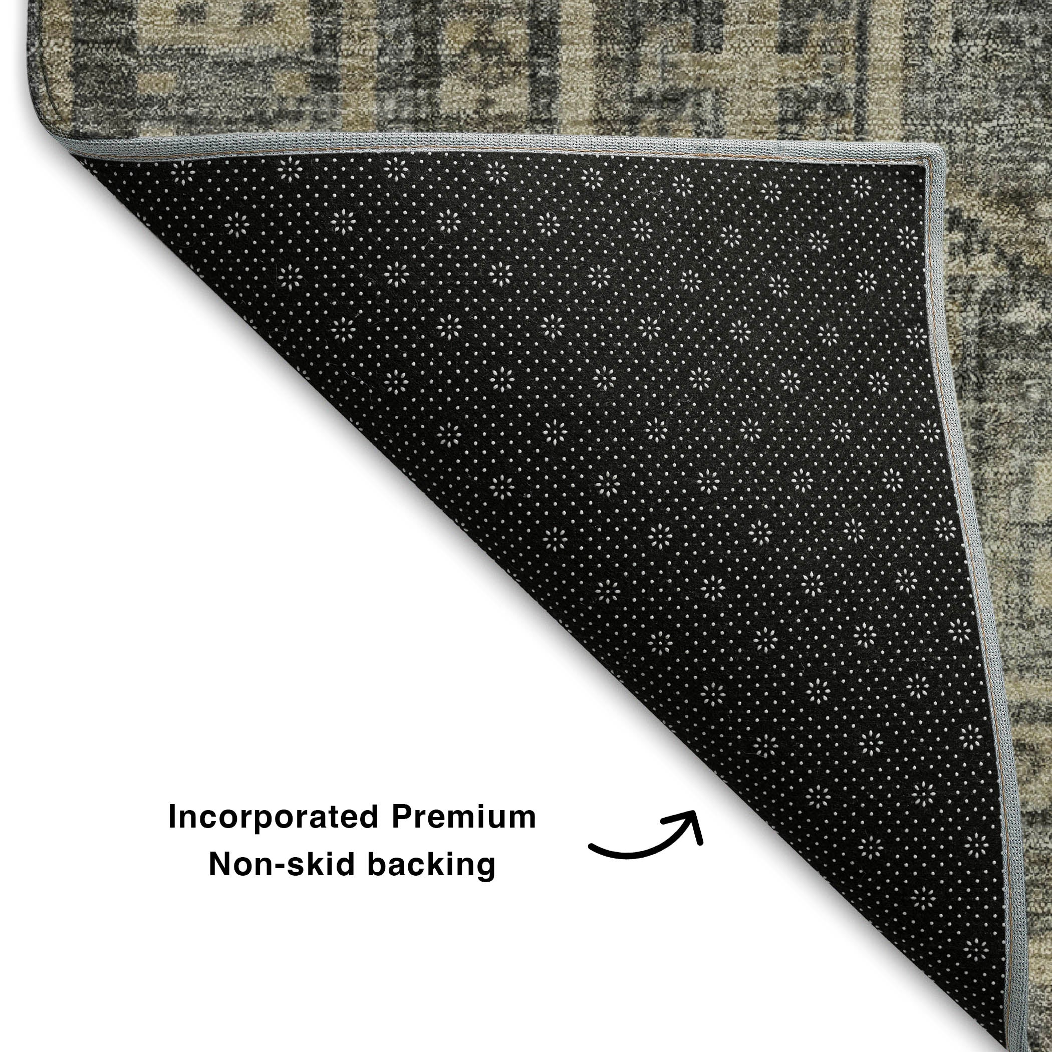 Porto Machine Washable Transitional Pewter Gray Rug 1'8" x 2'6" #shape_Rectangle