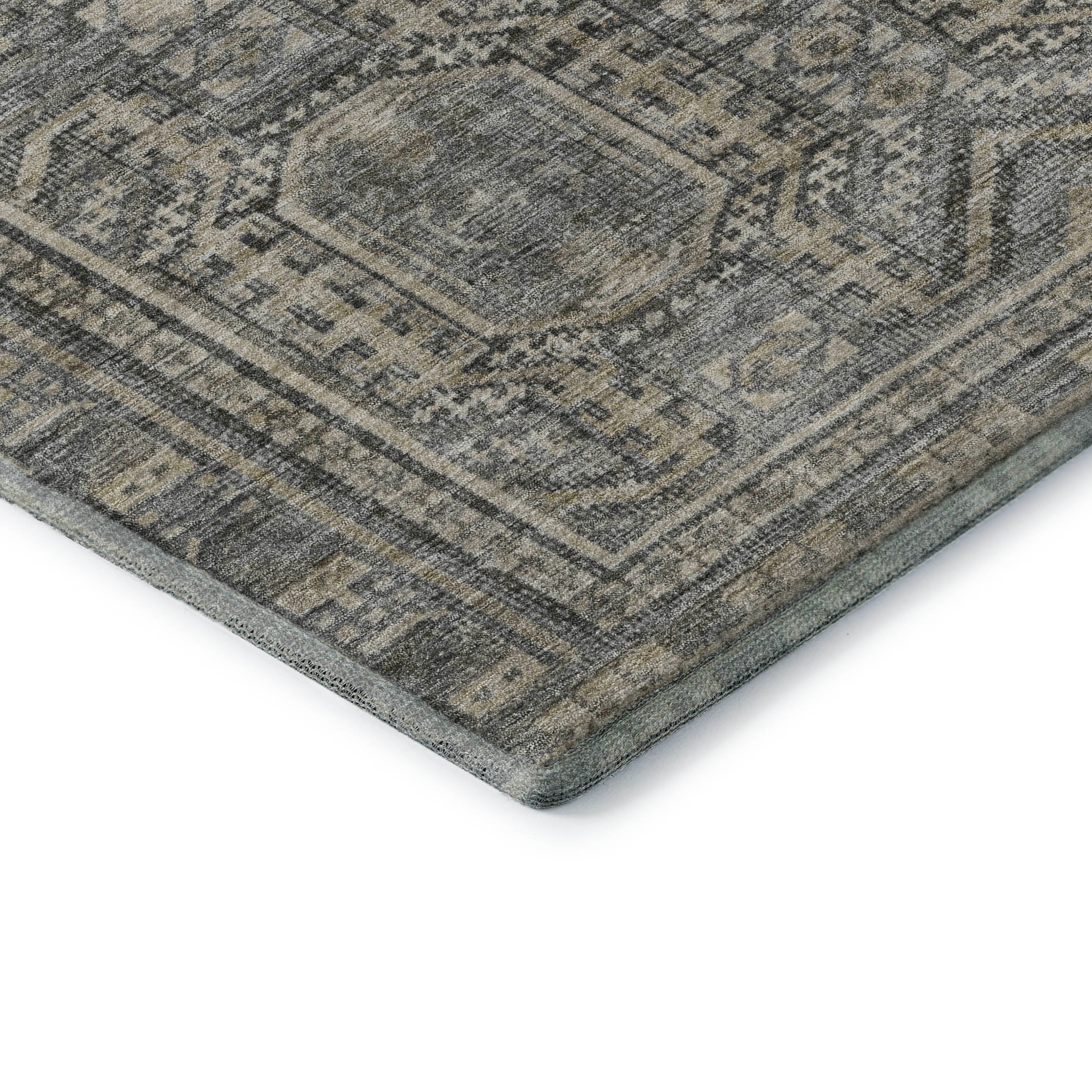 Porto Machine Washable Transitional Pewter Gray Rug 1'8" x 2'6" #shape_Rectangle