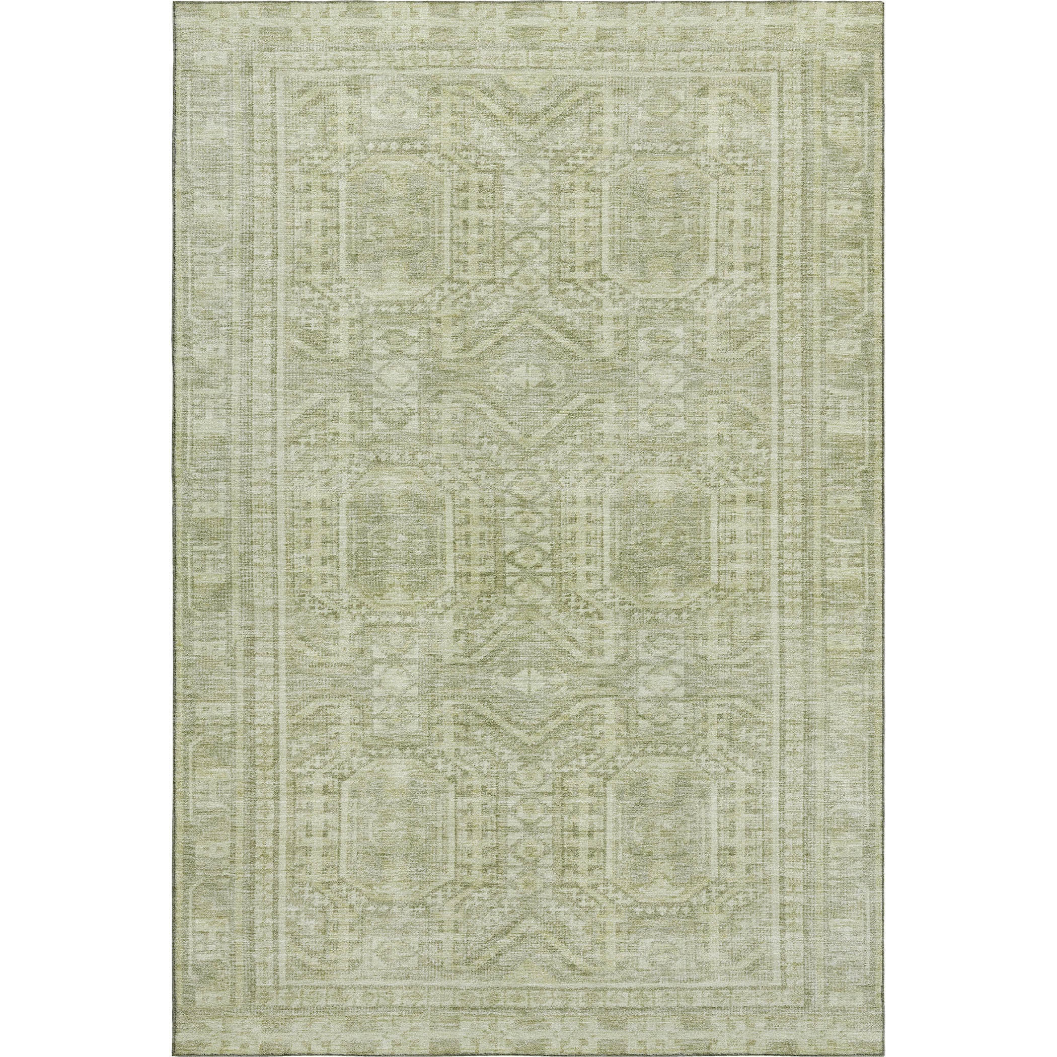 Porto Machine Washable Transitional Sage Green Rug 2'6" x 3'10" #shape_Rectangle