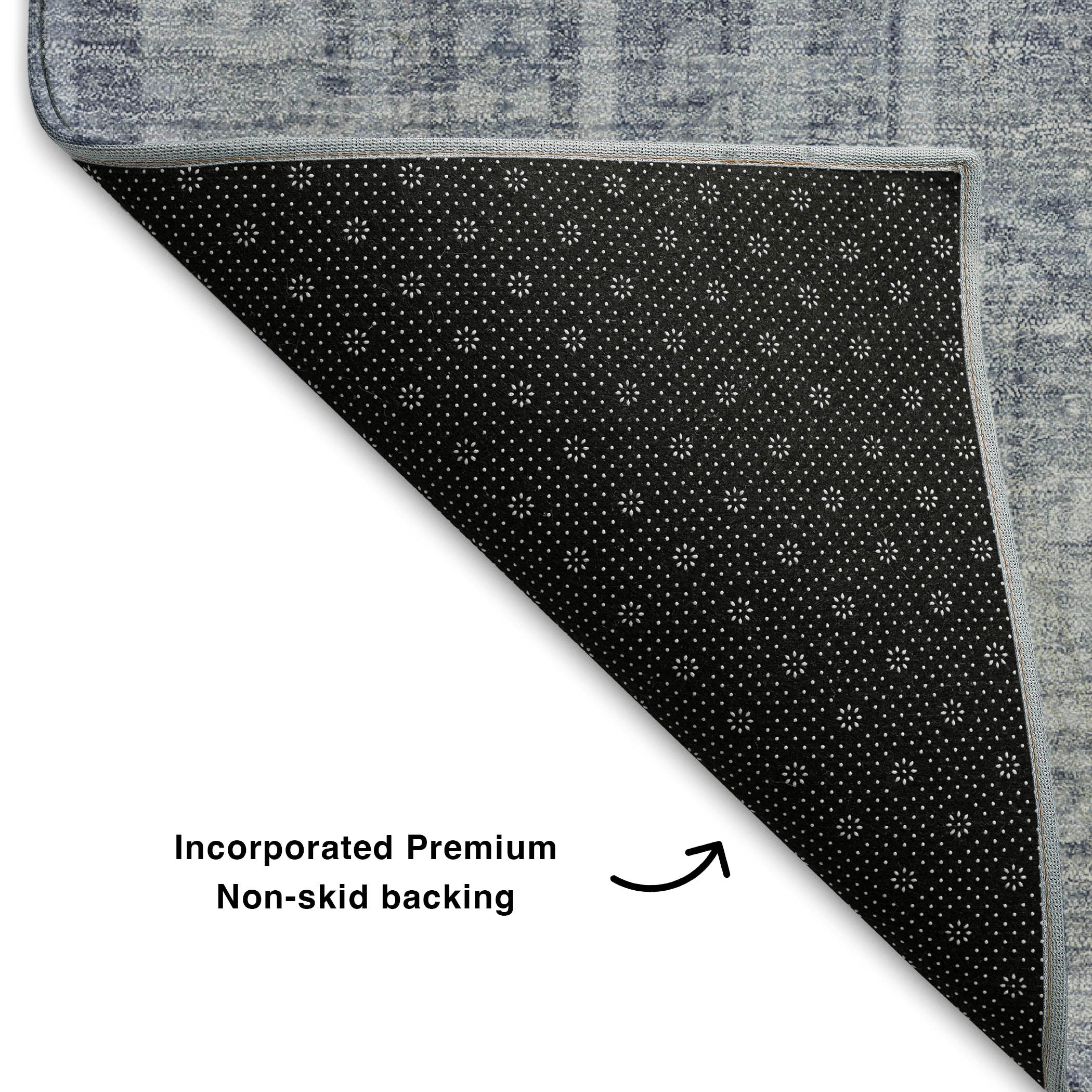 Porto Machine Washable Transitional Sky Blue Rug 1'8" x 2'6" #shape_Rectangle
