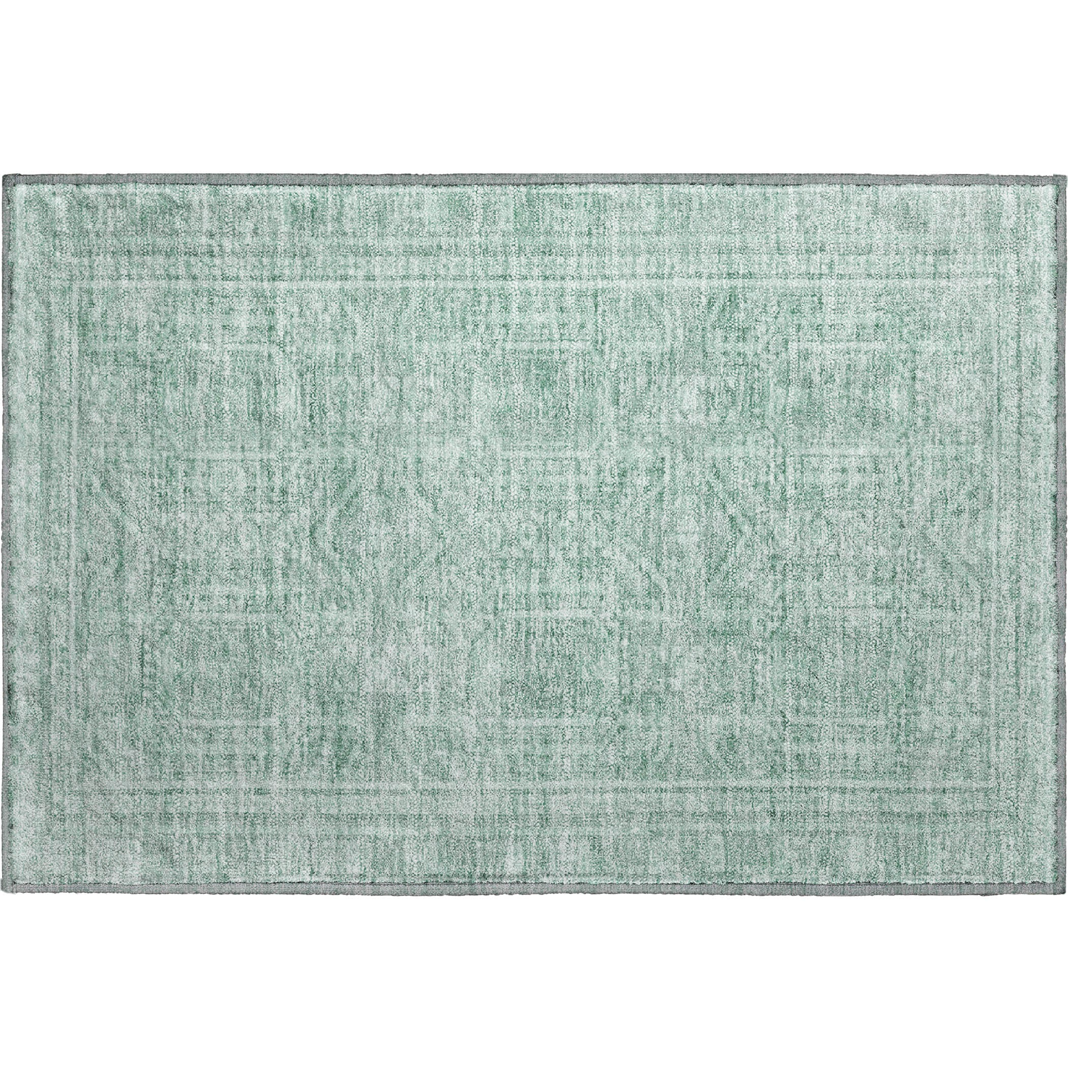 Porto Machine Washable Transitional Teal Rug 1'8" x 2'6" #shape_Rectangle