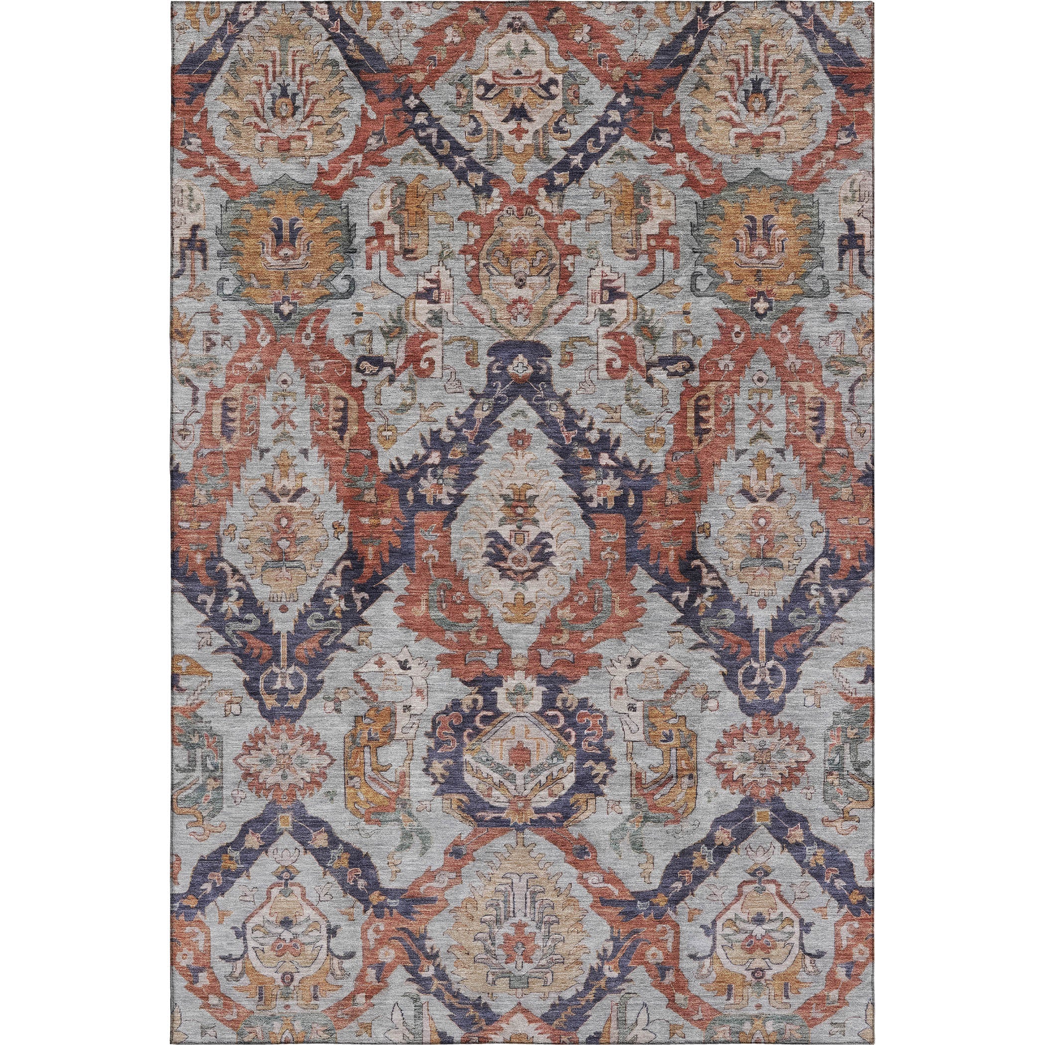 Istanbul Machine Washable Transitional Blue Rug 2'6" x 3'10" #shape_Rectangle